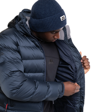 Load image into Gallery viewer, Mountain Equipment Men's Lightline 700 Fill Hooded Down Insulated Jacket (Blue Nights/Cosmo Lining)