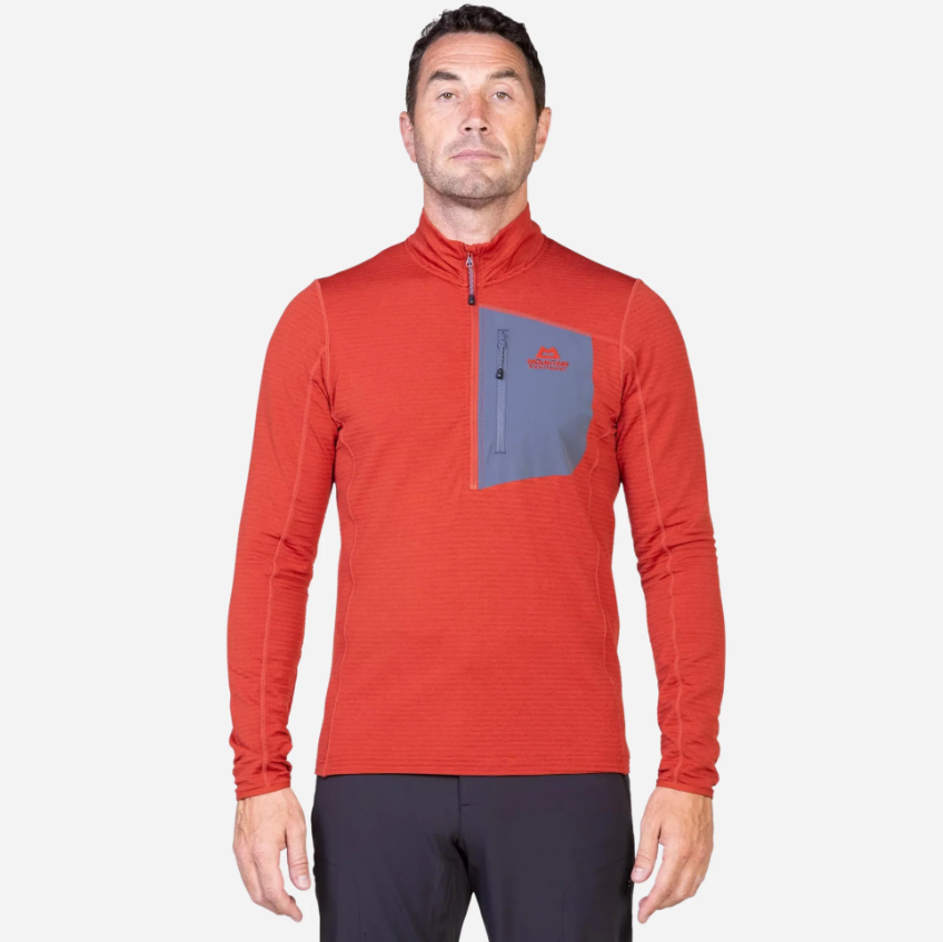 Mountain Equipment Men s Lumiko Half Zip Fleece Top RedRock Ombre