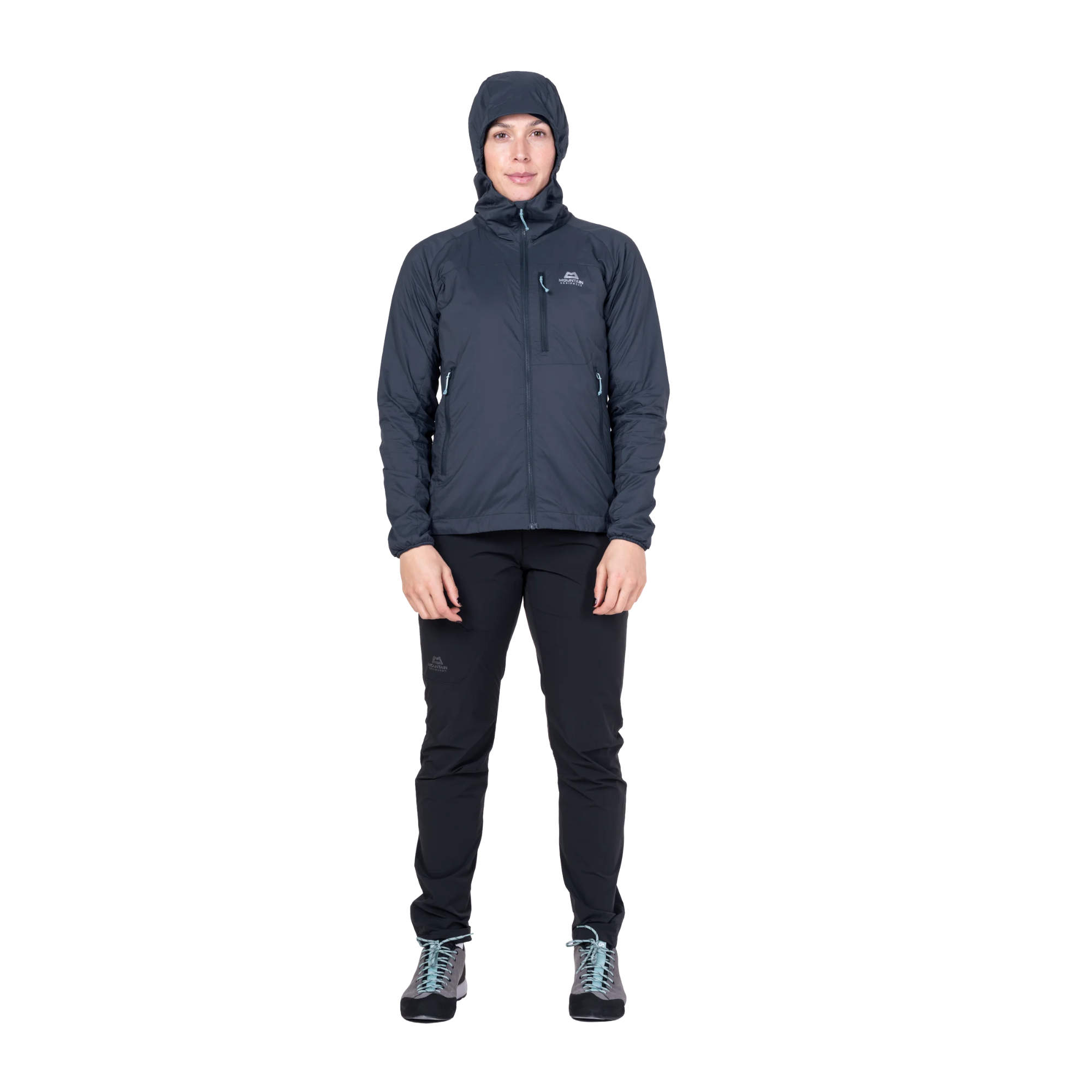 Mountain Equipment Women's Aerotherm Hooded Softshell Jacket (Blue Nights)