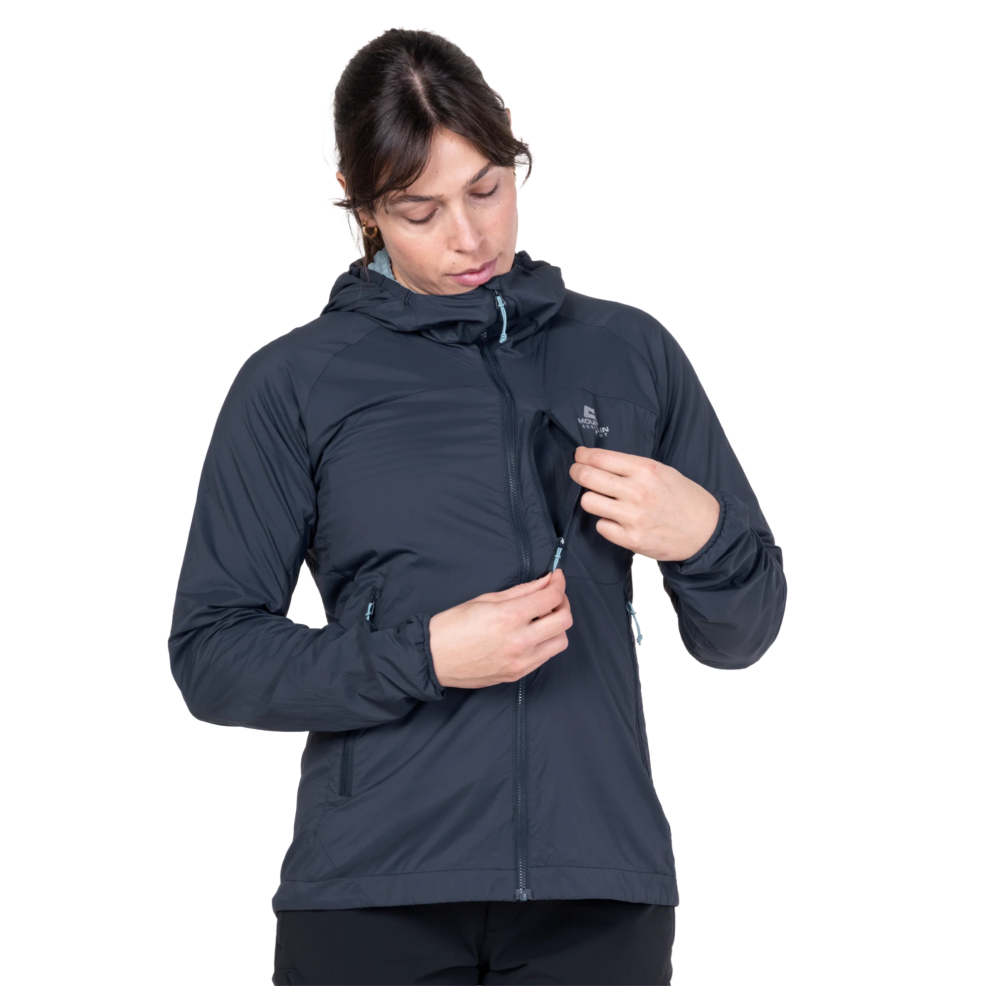 Mountain Equipment Women's Aerotherm Hooded Softshell Jacket (Blue Nights)