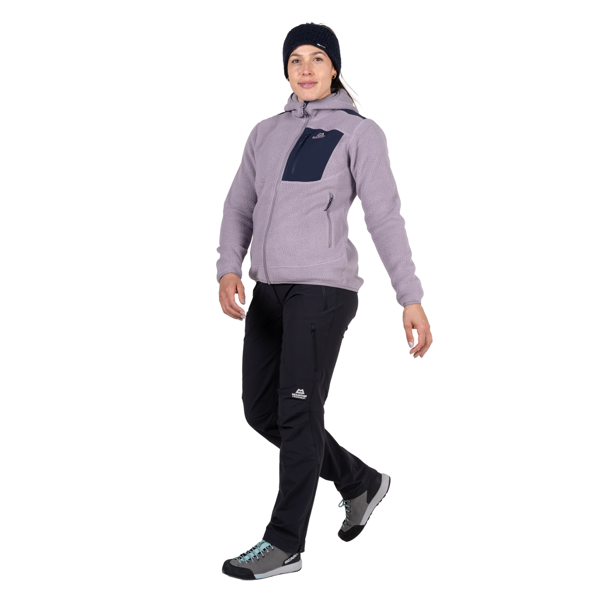 Mountain Equipment Women's Highpile Hooded Full Zip Fleece (Allium/Cosmos)