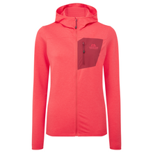 Load image into Gallery viewer, Mountain Equipment Women's Lumiko Hooded Full Zip Fleece (Hibiscus/Tibetan)