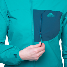 Load image into Gallery viewer, Mountain Equipment Women's Squall Hooded Softshell Jacket (Topaz/Majolica)