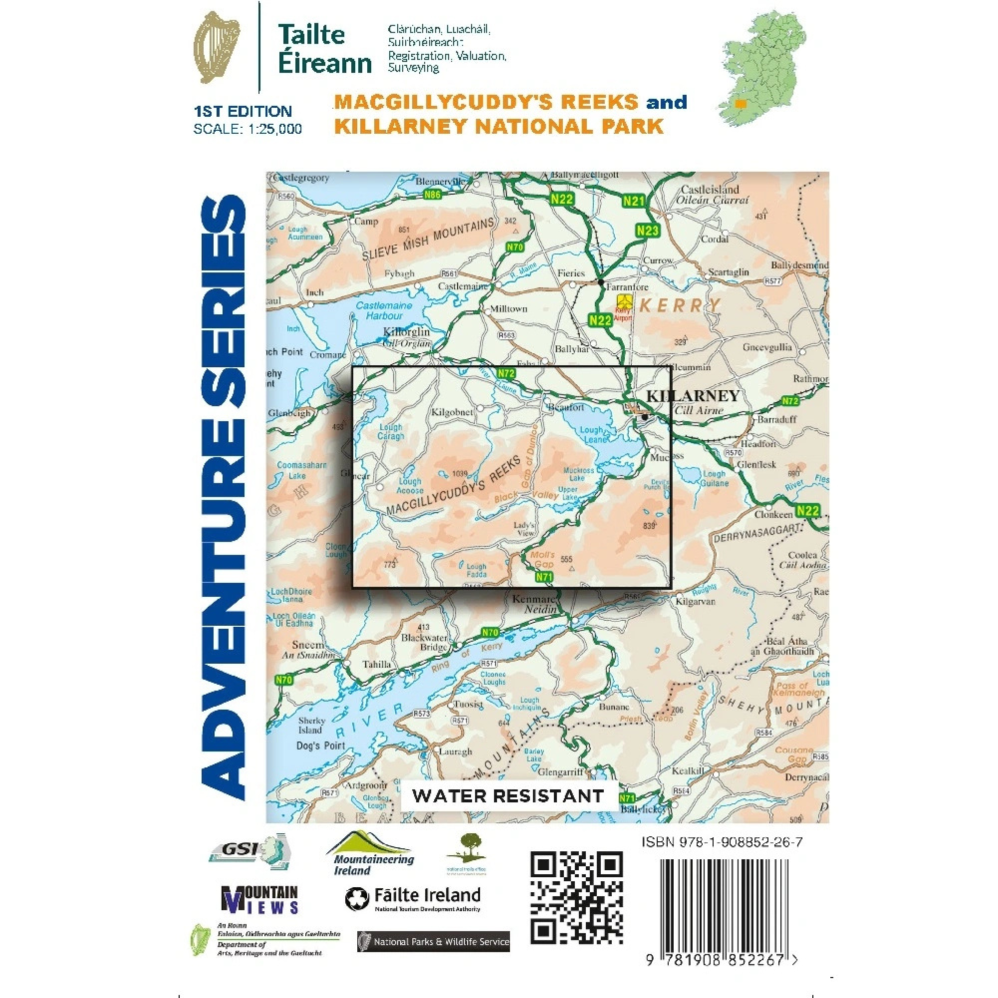OSI Adventure Series Map: MacGillycuddy’s Reeks & Killarney National Park (1:25,000)