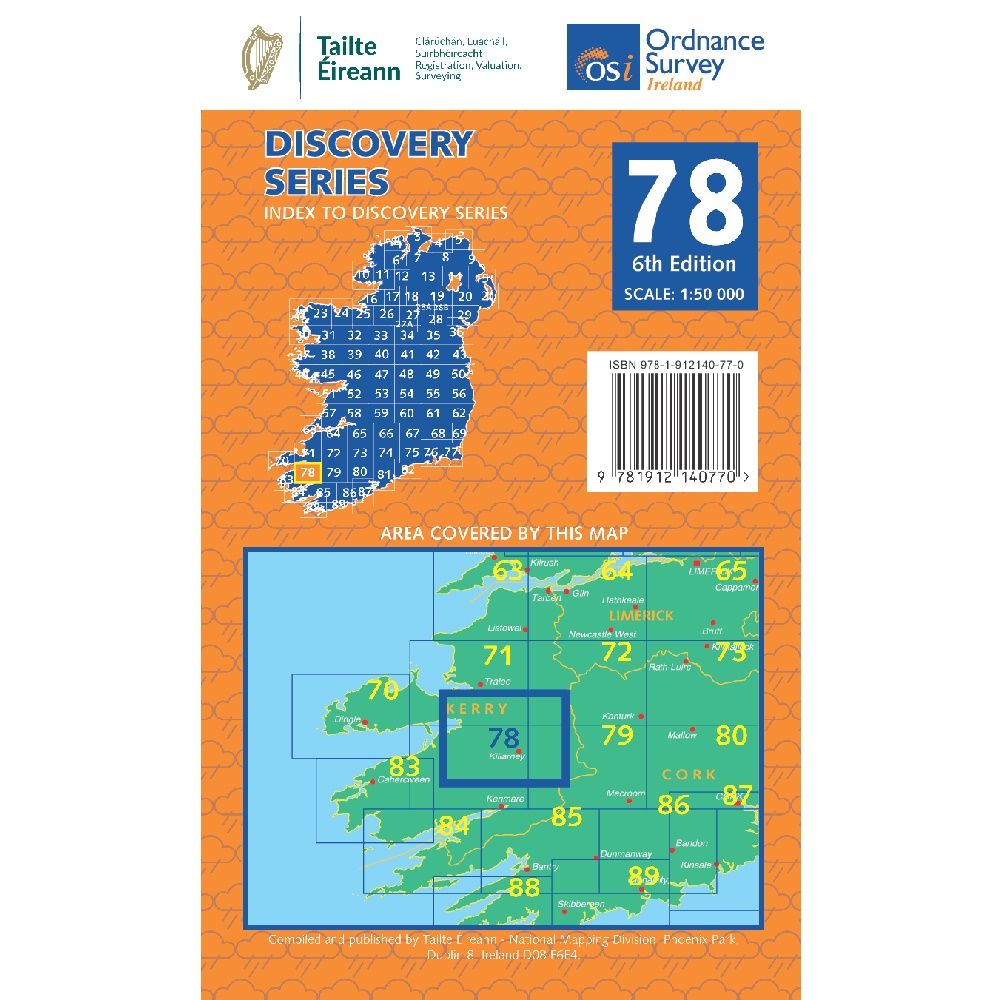 OSI Discovery Map 78 - Water Resistant Folded Paper (Part of Co.Kerry)(1:50,000)