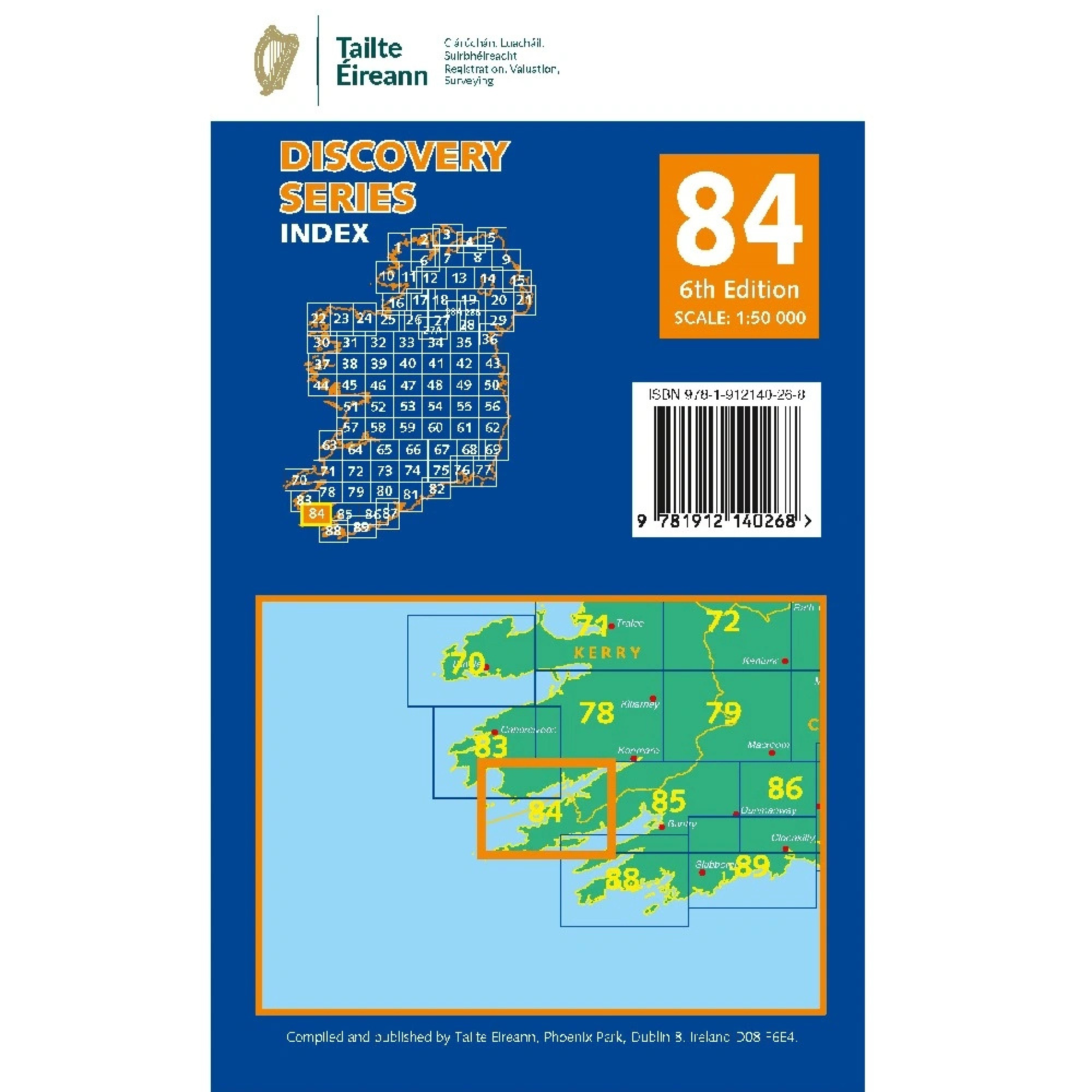 OSI Discovery Map 84 Laminated Part of Cork & Kerry 1:50,000 OSI84LF