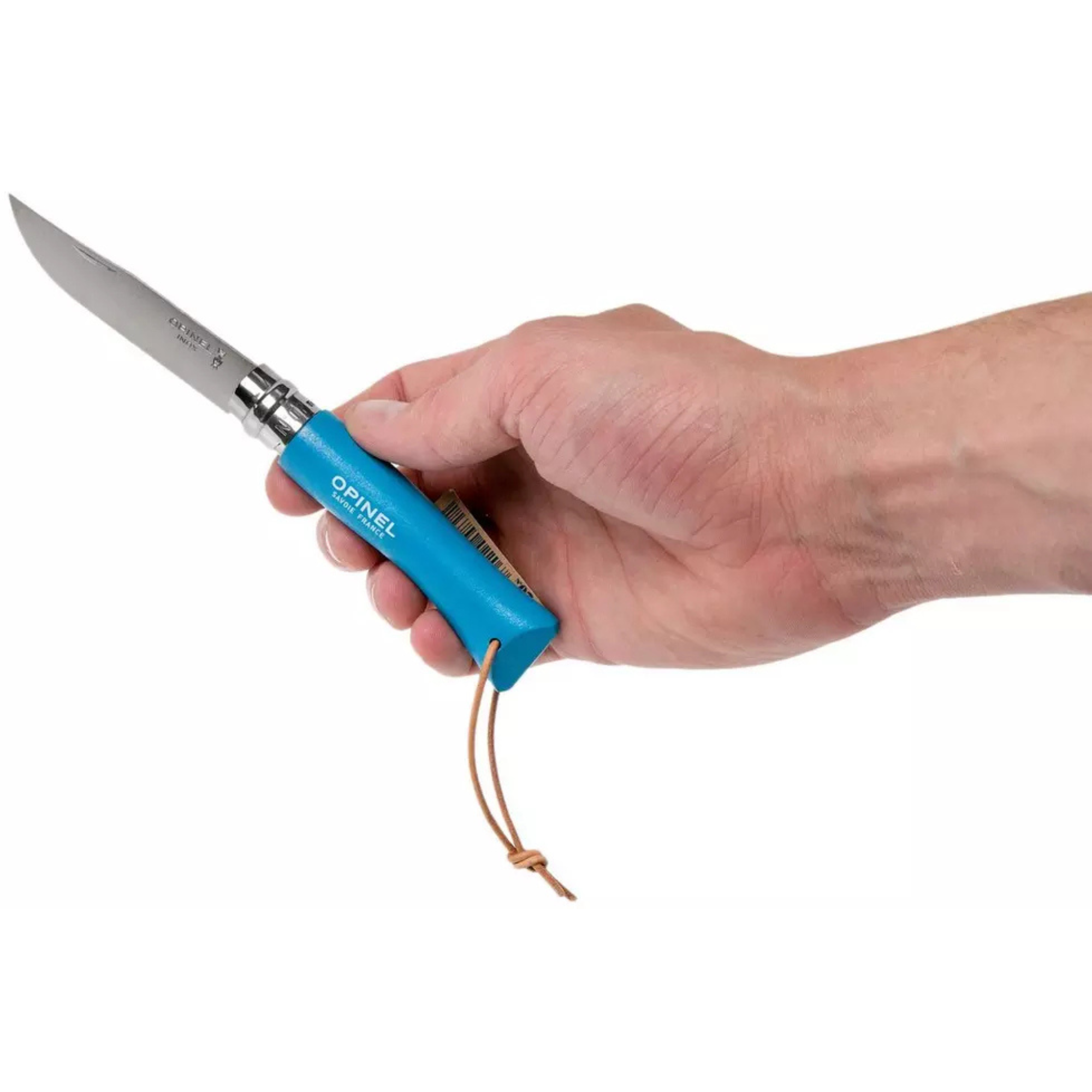 Opinel #7 Stainless Steel Bushwhacker Trekking Folding Pocket Knife (Cyan Blue)
