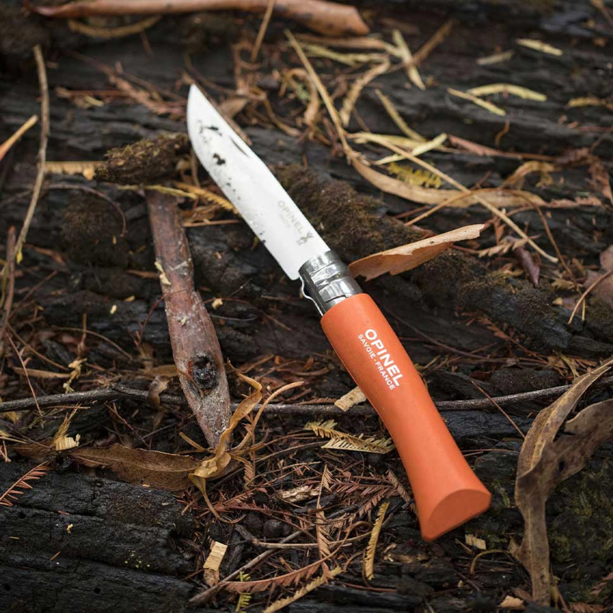 Opinel #7 Stainless Steel Bushwhacker Trekking Folding Pocket Knife (Orange)