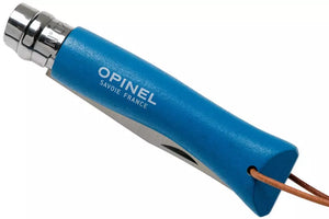 Opinel #7 Stainless Steel Trekking Folding Pocket Knife (Cyan Blue)