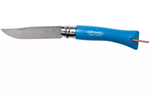 Opinel #7 Stainless Steel Trekking Folding Pocket Knife (Cyan Blue)