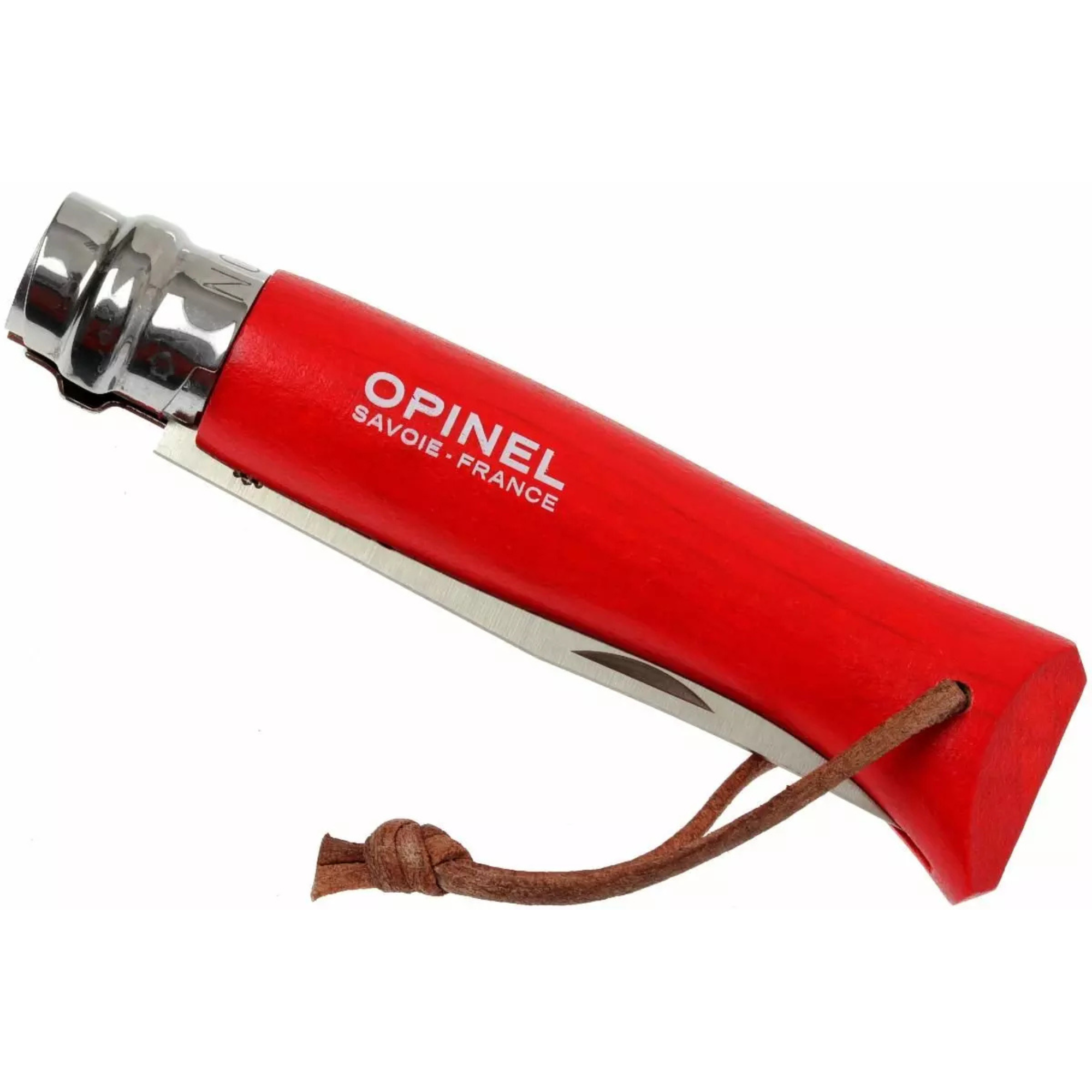 Opinel #8 Stainless Steel Bushwhacker Trekking Folding Pocket Knife (Red)