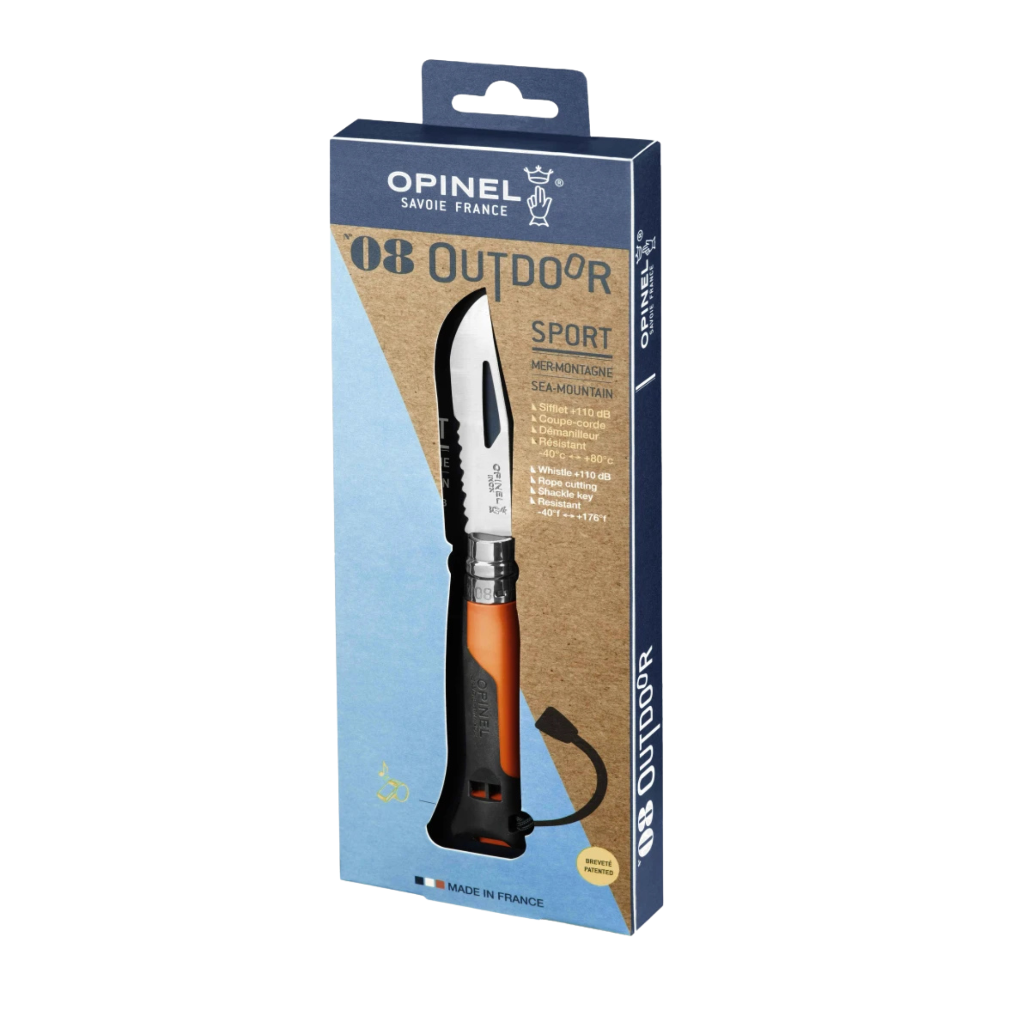 Opinel #8 Stainless Steel Outdoor Knife (Orange)