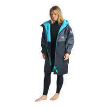 Load image into Gallery viewer, Robie Unisex Dry Series Recycled Long Sleeve Hardshell Changing Robe (Black/Charcoal/Blue Atoll)