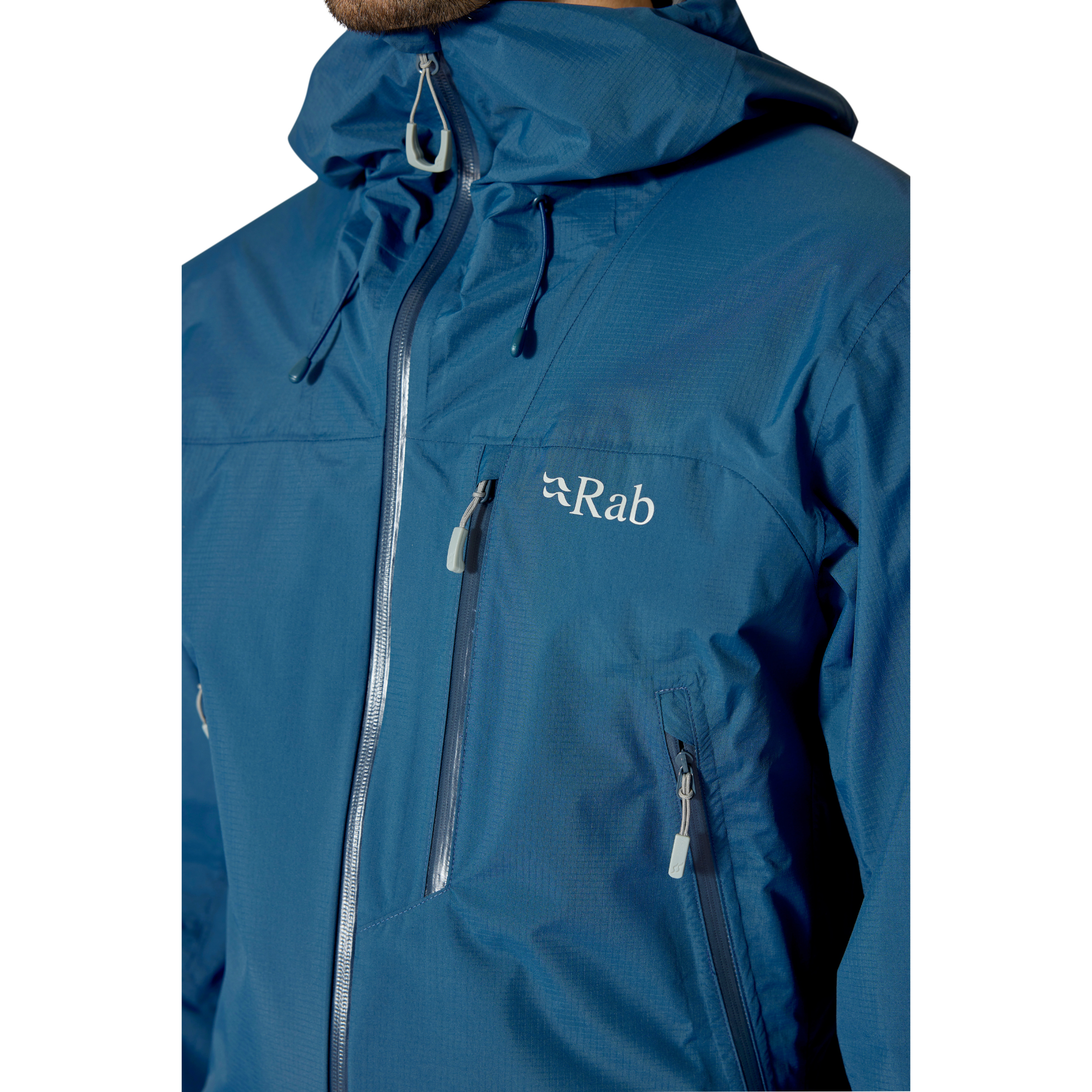 Rab Men's Downpour Mountain 2.5L Waterproof Jacket (Tempest Blue)