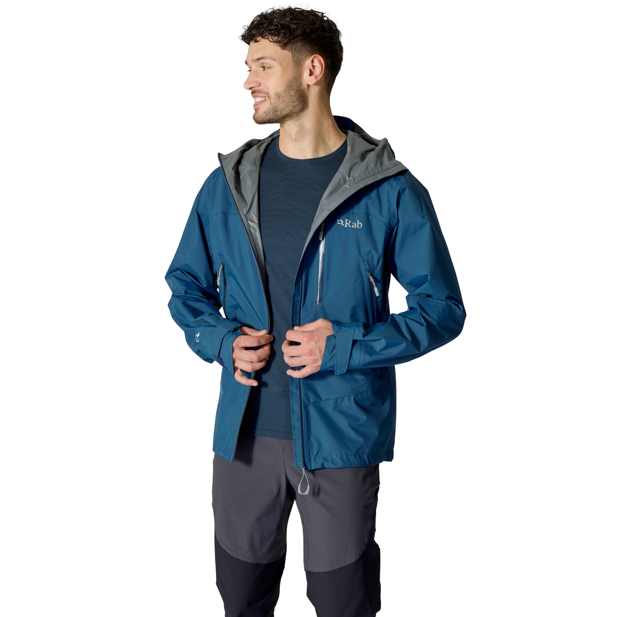 Rab Men's Downpour Mountain 2.5L Waterproof Jacket (Tempest Blue)
