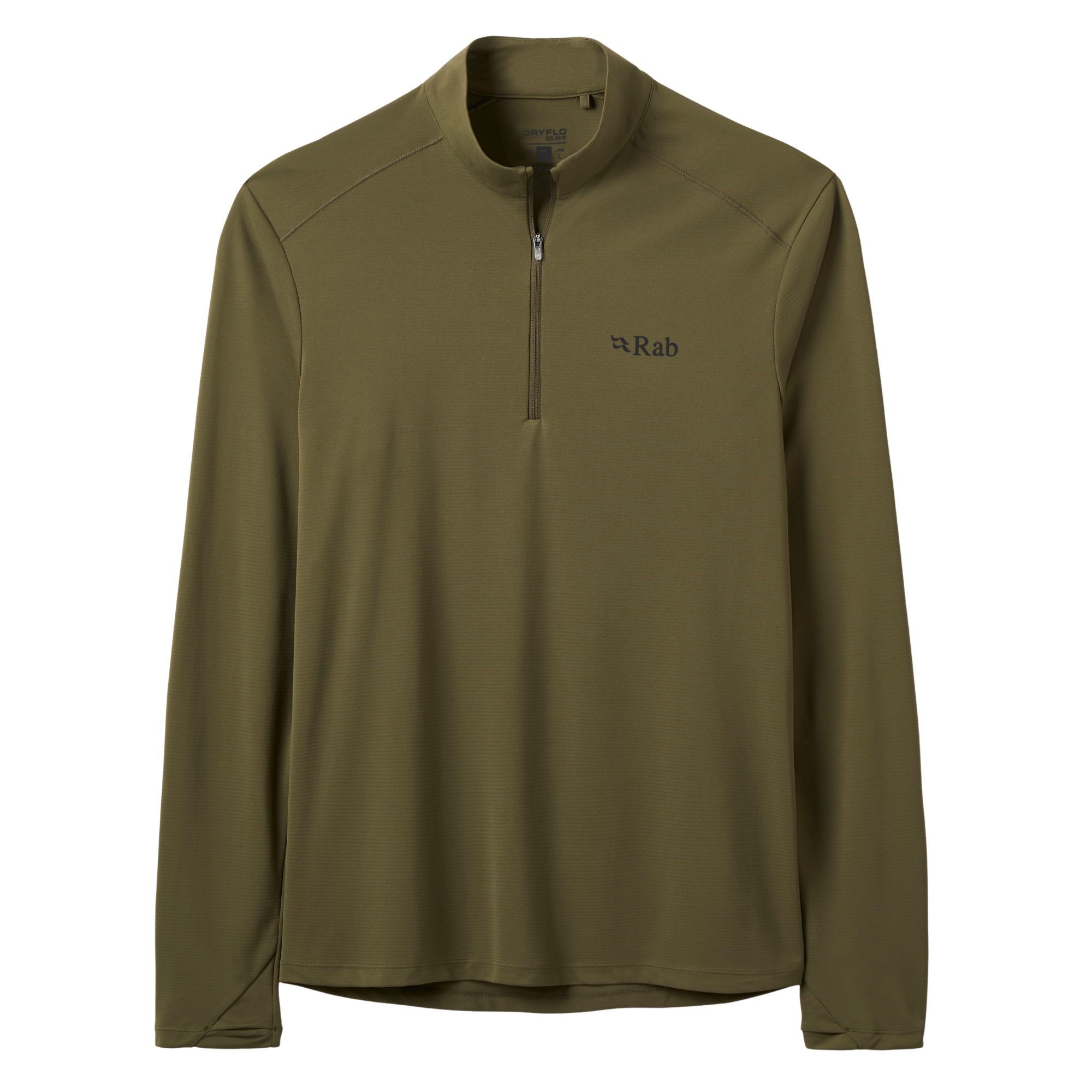 Rab Men's Force UPF40 Long Sleeve Half Zip Technical Top Olive OLV QCC-39