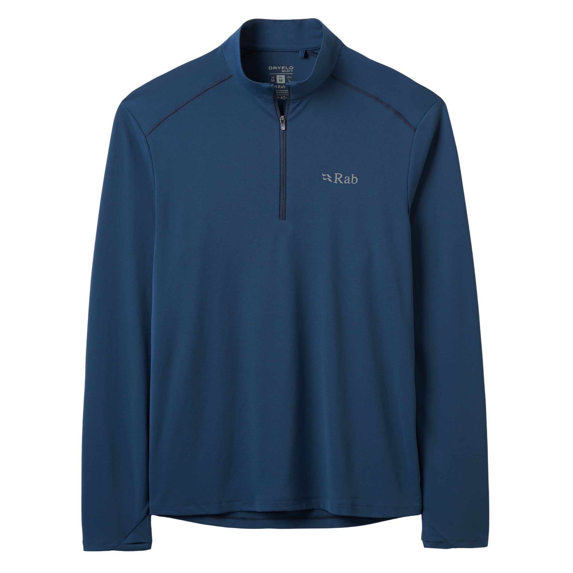 Rab Men's Force UPF40 Long Sleeve Half Zip Technical Top Tempest Blue TMB QCC-39