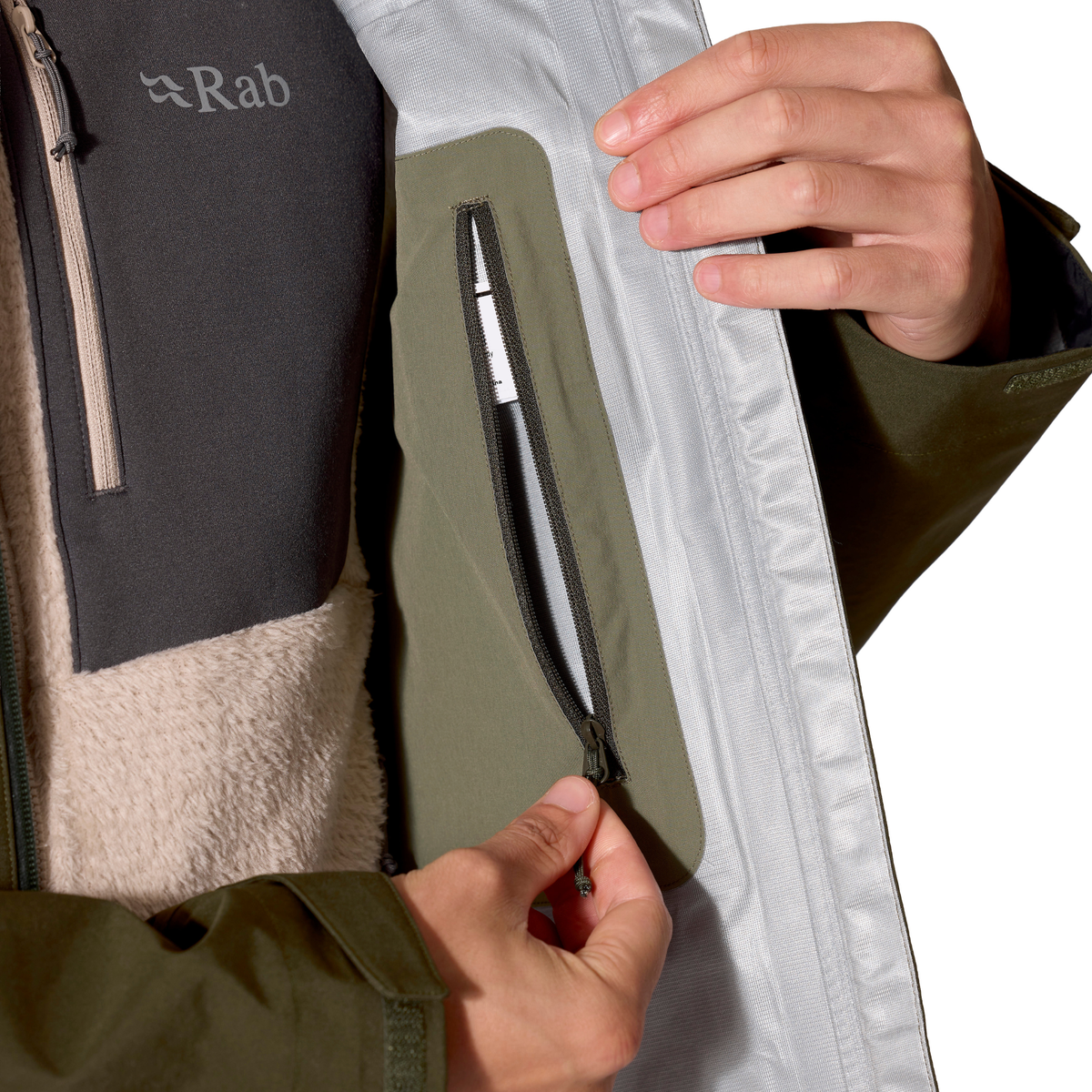 Rab Men's Namche 3L Gore-Tex Waterproof Jacket Army ARM QWI-87