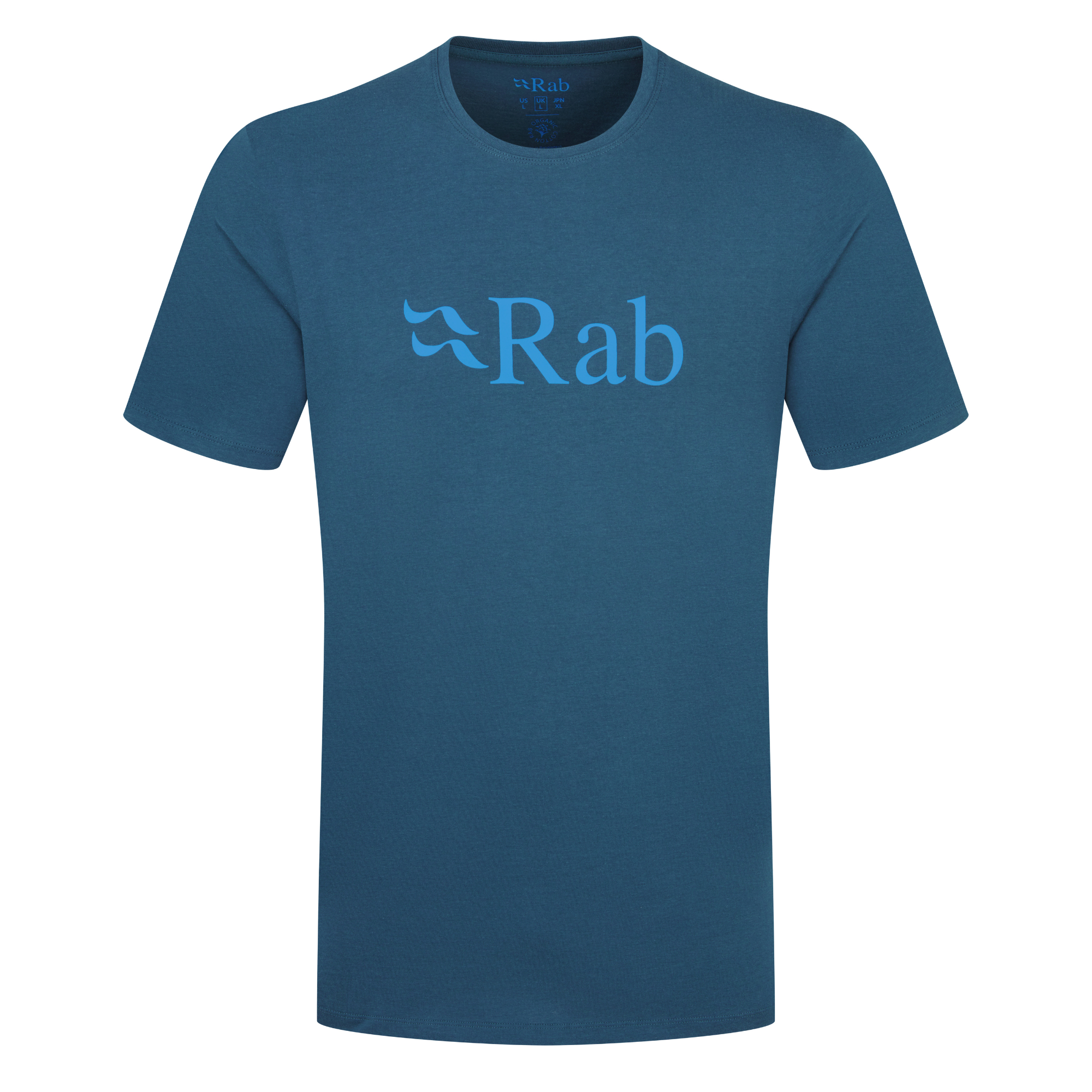 Rab Men's Stance Logo Organic Cotton Short Sleeve Tee (Tempest Blue)