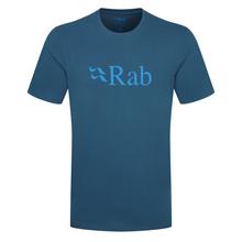 Load image into Gallery viewer, Rab Men's Stance Logo Organic Cotton Short Sleeve Tee (Tempest Blue)