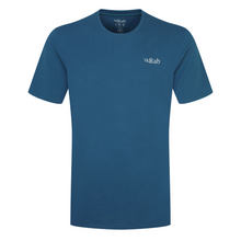 Load image into Gallery viewer, Rab Men's Stance Mountain Peak Organic Cotton Short Sleeve Tee (Tempest Blue)