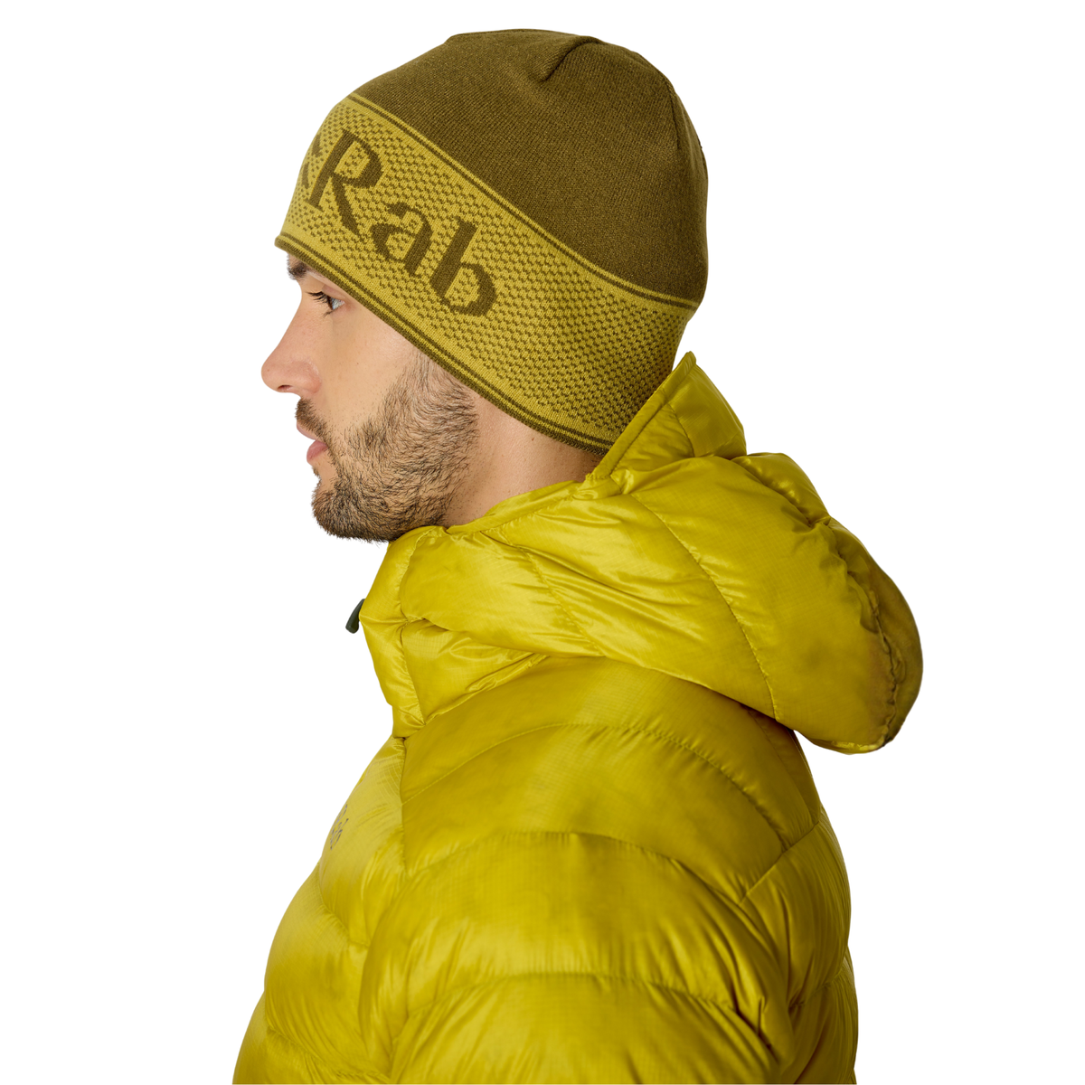 Rab Unisex Logo Band Beanie Hat Oak Dark Pollen QAB-70