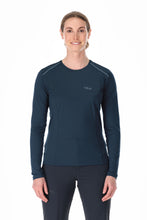 Load image into Gallery viewer, Rab Women's Force Long Sleeve Technical Top (Tempest Blue)