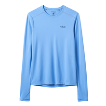 Load image into Gallery viewer, Rab Women's Force UPF40 Long Sleeve Technical Tee (Bluebird)