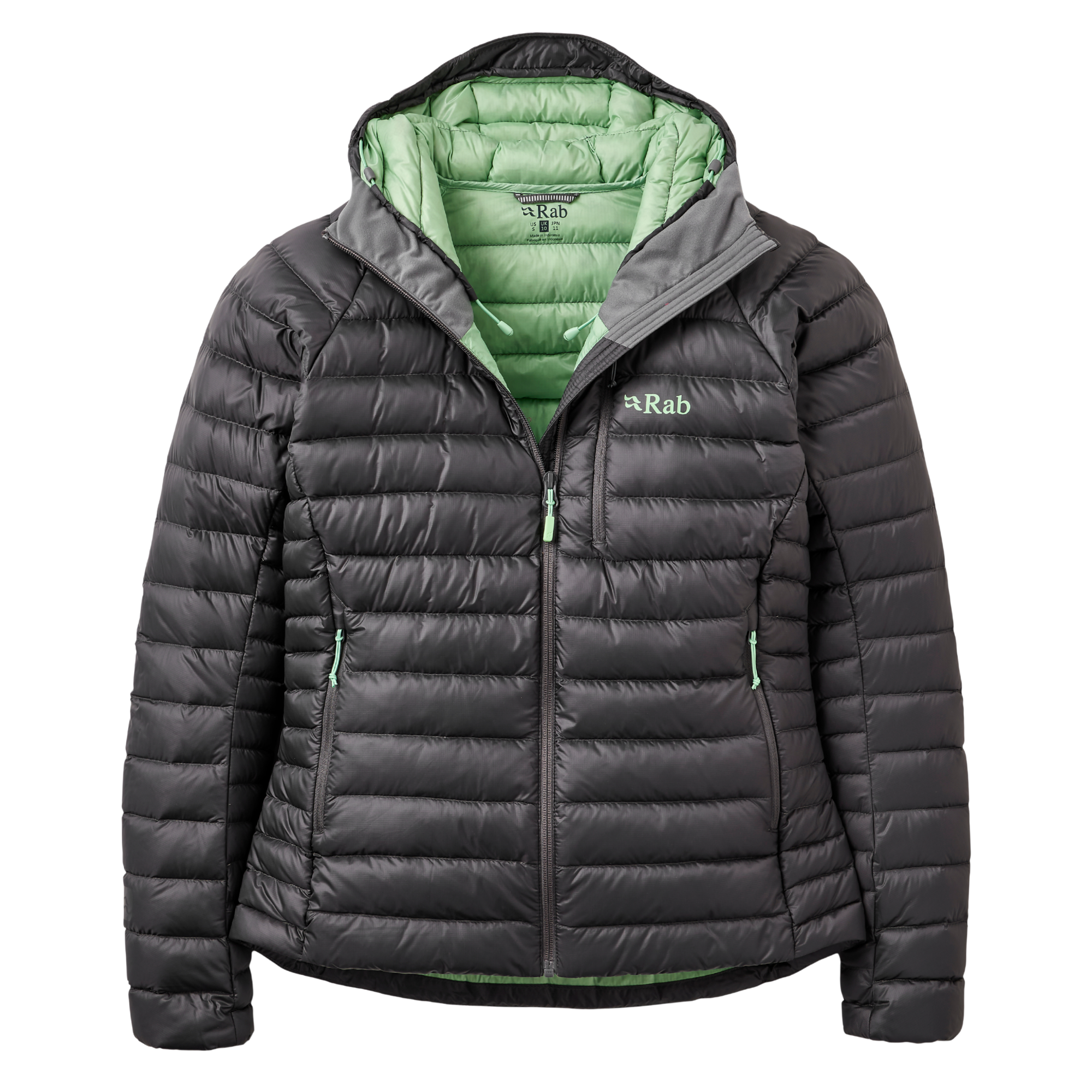 Rab Women's Microlight Alpine Hooded Down Insulated Jacket Graphene GRH QDB-93