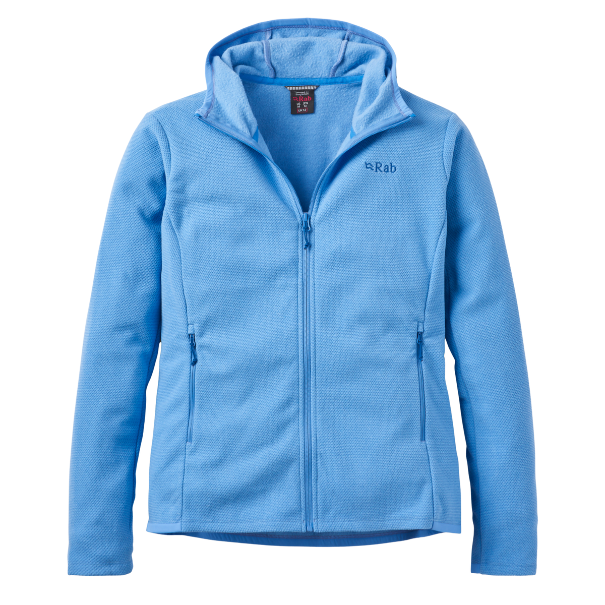 Rab Women's Stavel Hooded Hoody Hoodie Full Zip Fleece Jacket Bluebird BBD QFG-71
