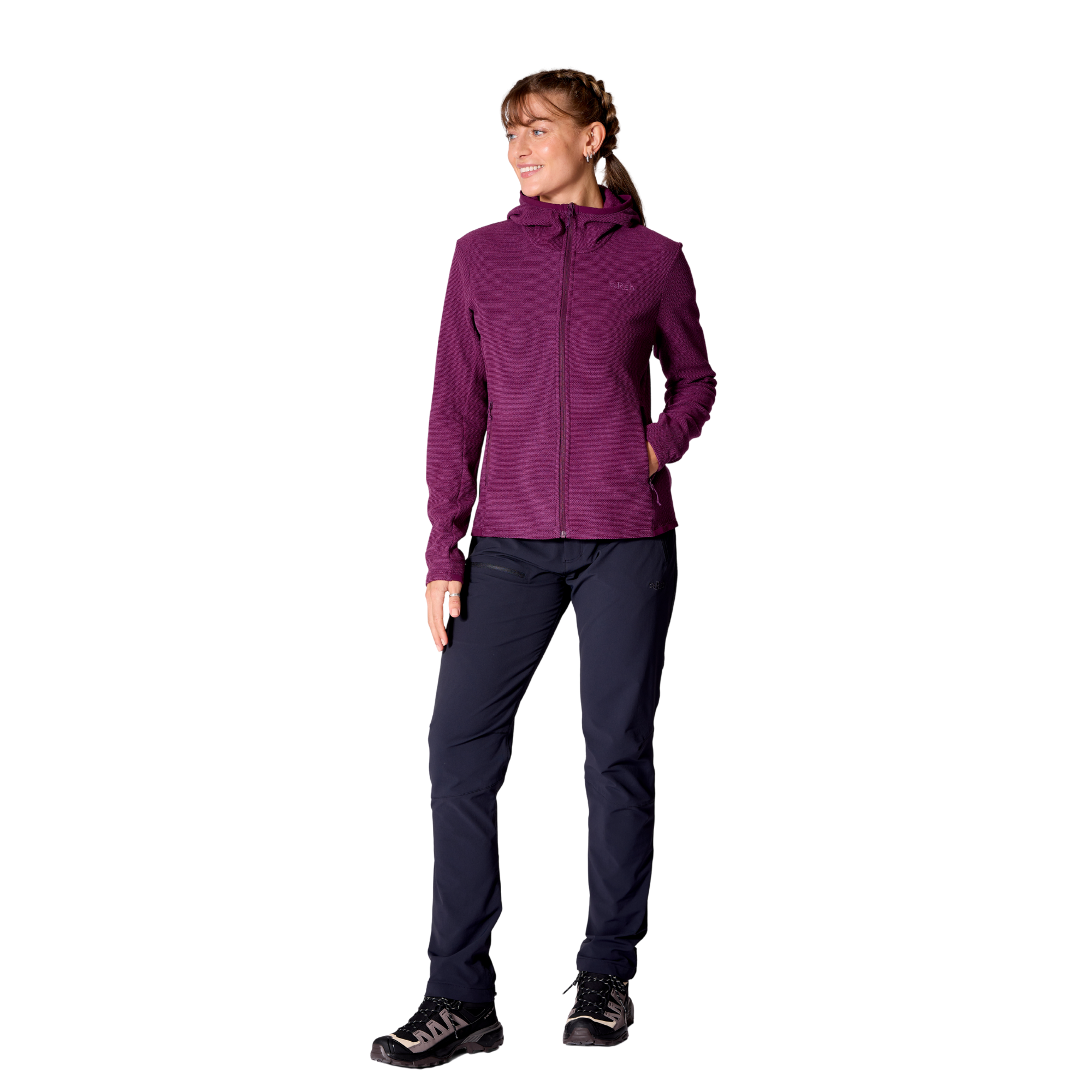 Rab Women's Stavel Hooded Full Zip Fleece (Mulberry)