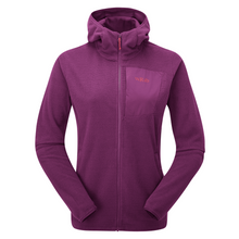Load image into Gallery viewer, Rab Women's Tecton Full Zip Hooded Fleece (Plum)