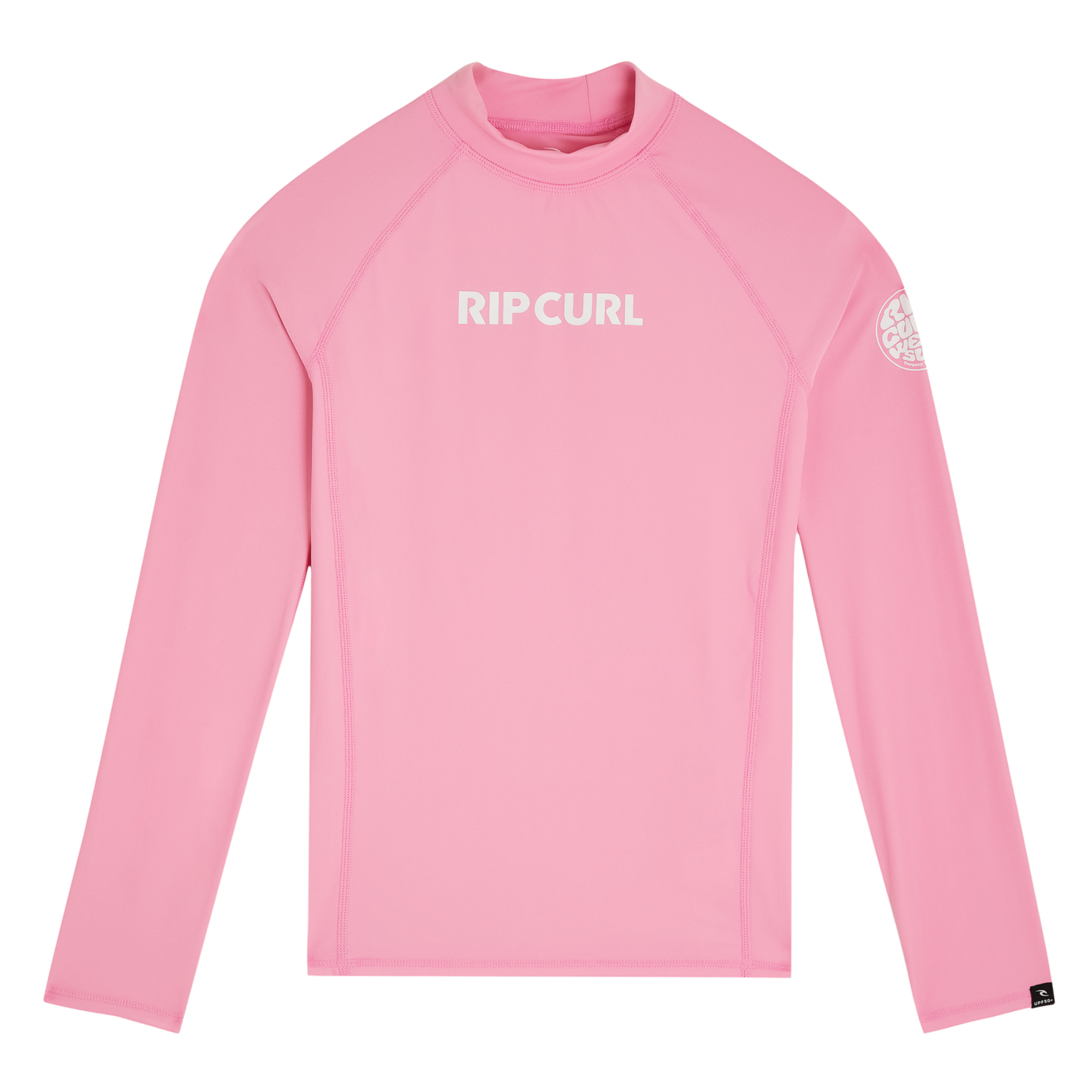 Rip Curl Junior Classic Surf UPF50 Long Sleeve Rash Vest (Begonia Pink)(Sizes UK8-16)