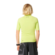 Load image into Gallery viewer, Rip Curl Junior Waves UPF50 Short Sleeve Rash Vest (Lime)(Sizes UK8-16)