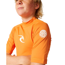 Load image into Gallery viewer, Rip Curl Junior Waves UPF50 Short Sleeve Rash Vest (Vitamin C)(Sizes UK8-16)