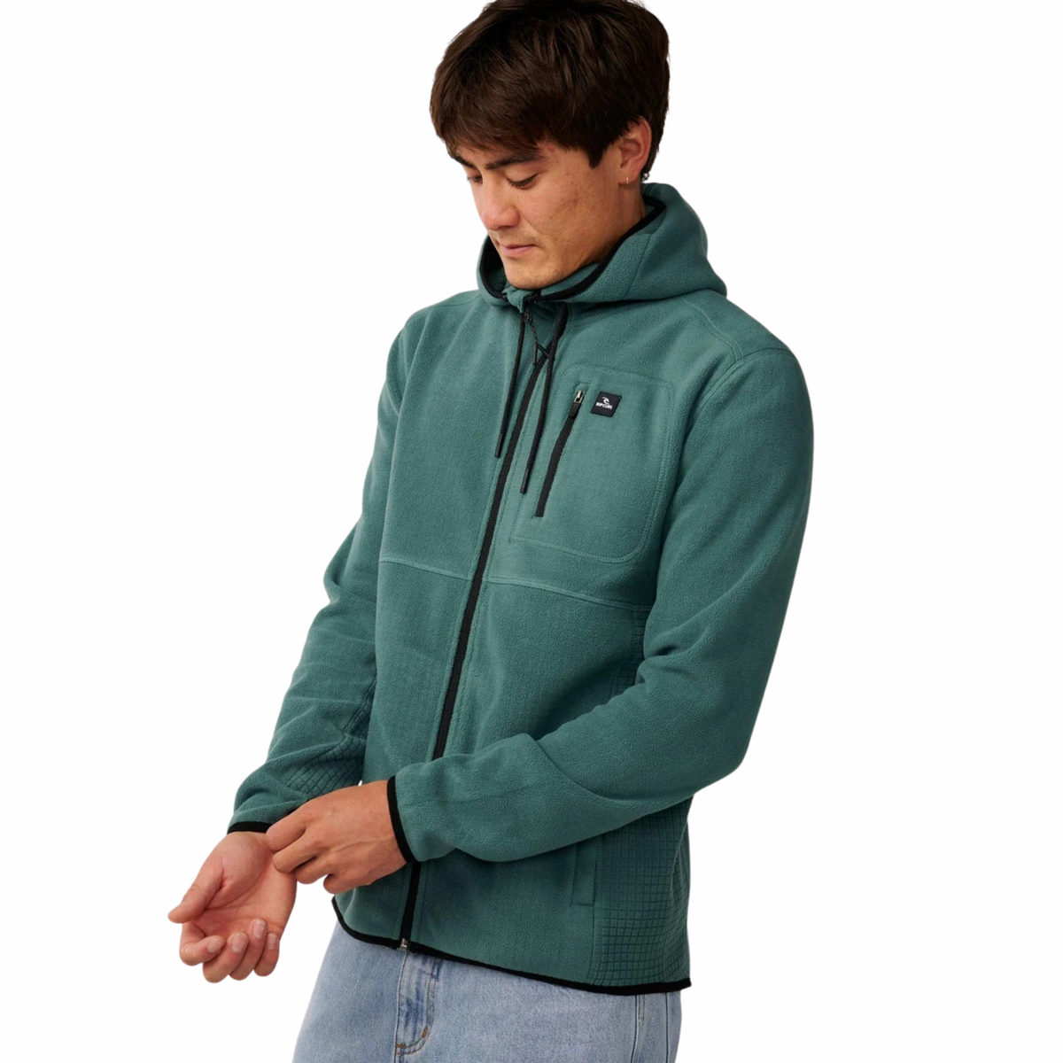 Rip Curl Men's Departed Polar Full Zip Fleece (Muted Green)
