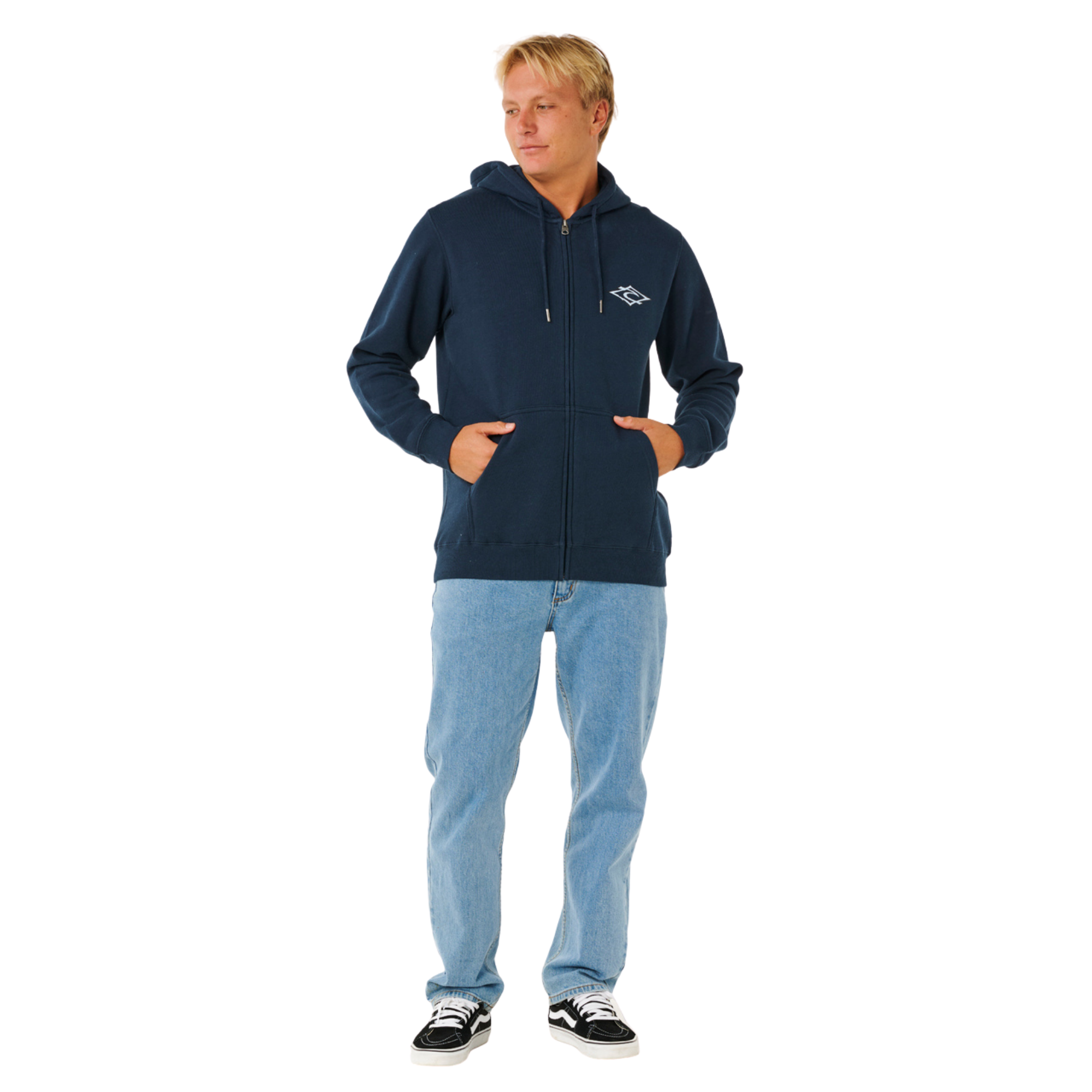 Rip Curl Men's Hazey Days Hooded Full Zip Fleece (Dark Navy)