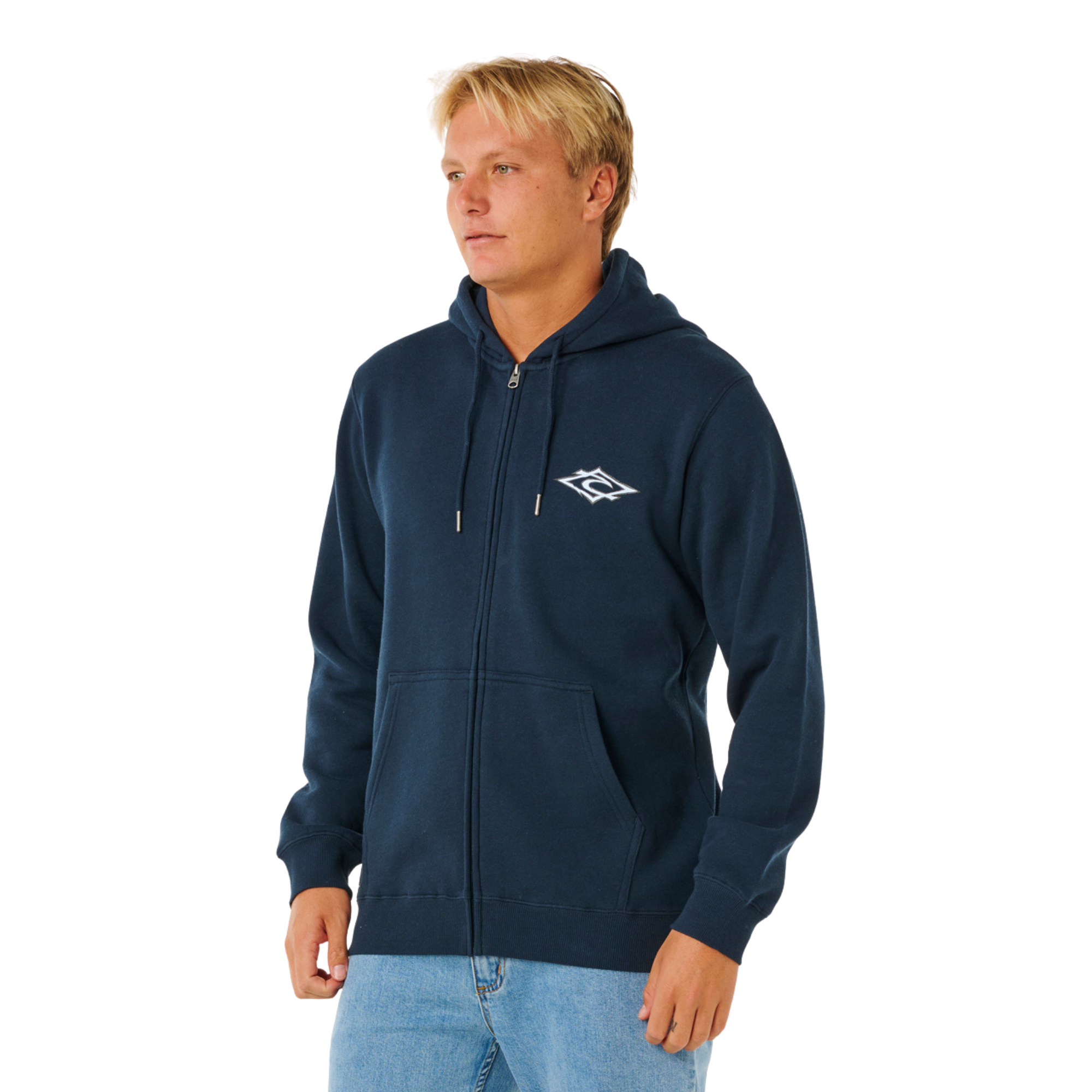 Rip Curl Men's Hazey Days Hooded Full Zip Fleece (Dark Navy)