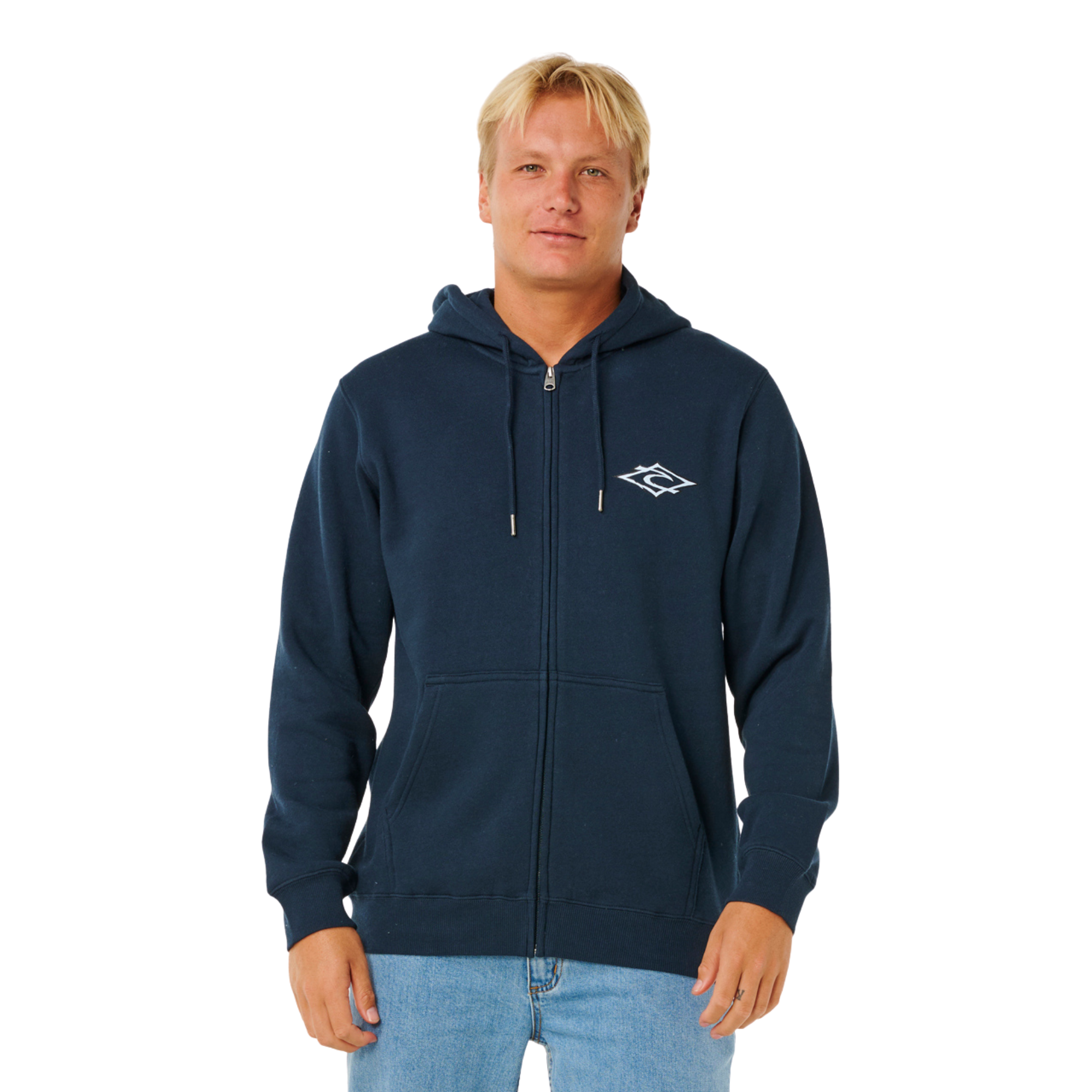 Rip Curl Men's Hazey Days Hooded Full Zip Fleece (Dark Navy)