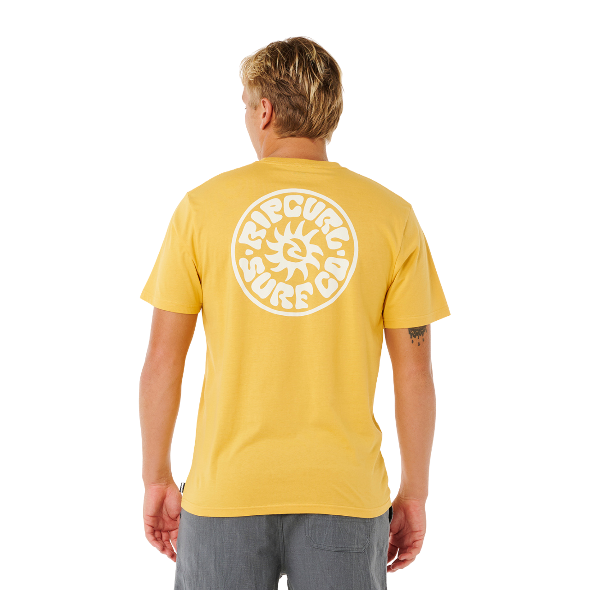 Rip Curl Men's Pacific Rinse Circle Short Sleeve Tee (Ochre)