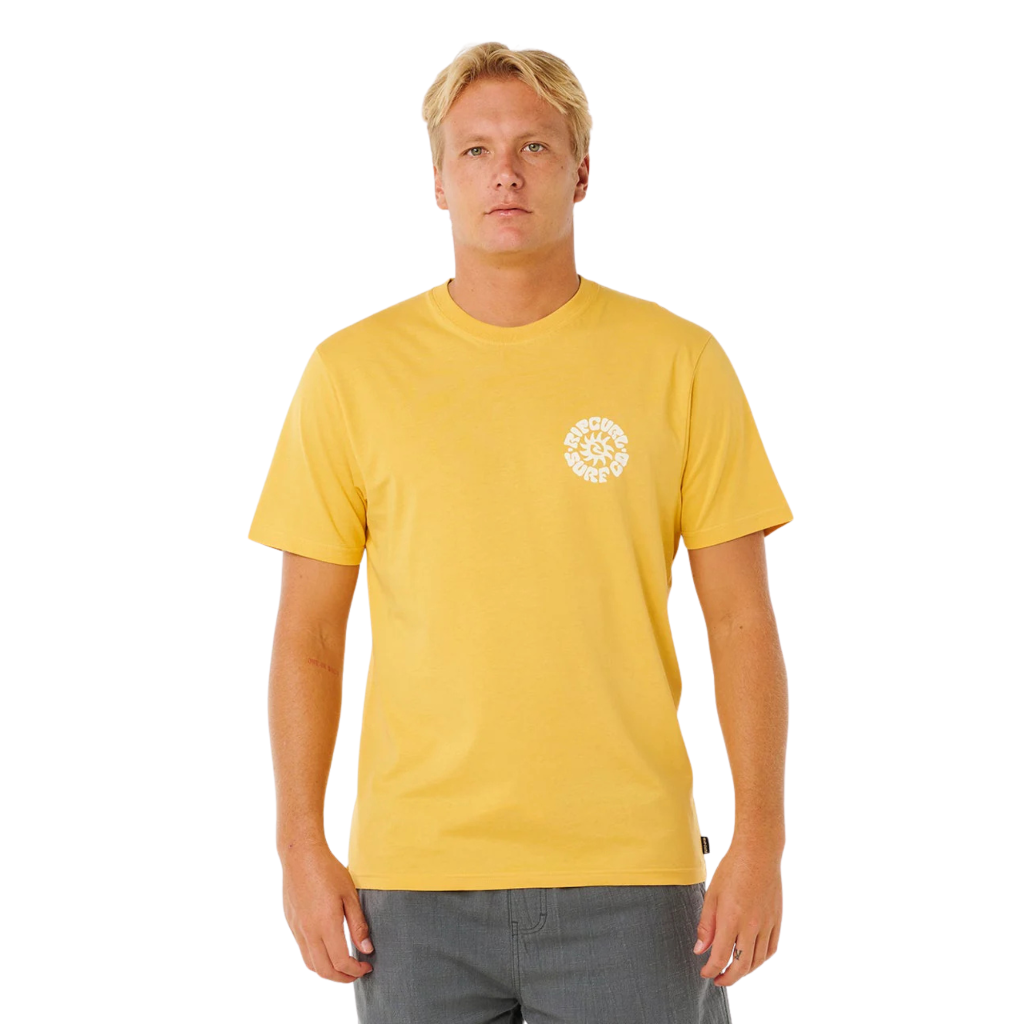 Rip Curl Men's Pacific Rinse Circle Short Sleeve Tee (Ochre)