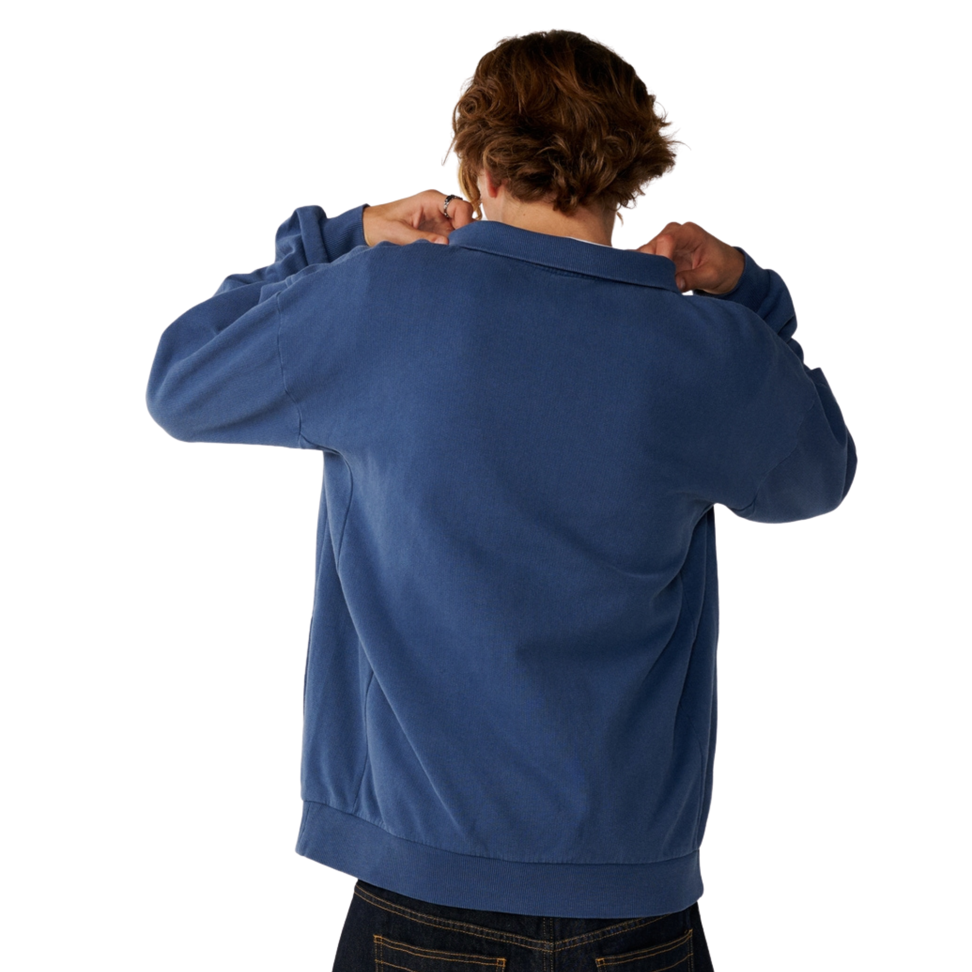 Rip Curl Men's Premium Surf Quarter Zip Crew Fleece Light Navy 2359 0AOMFL
