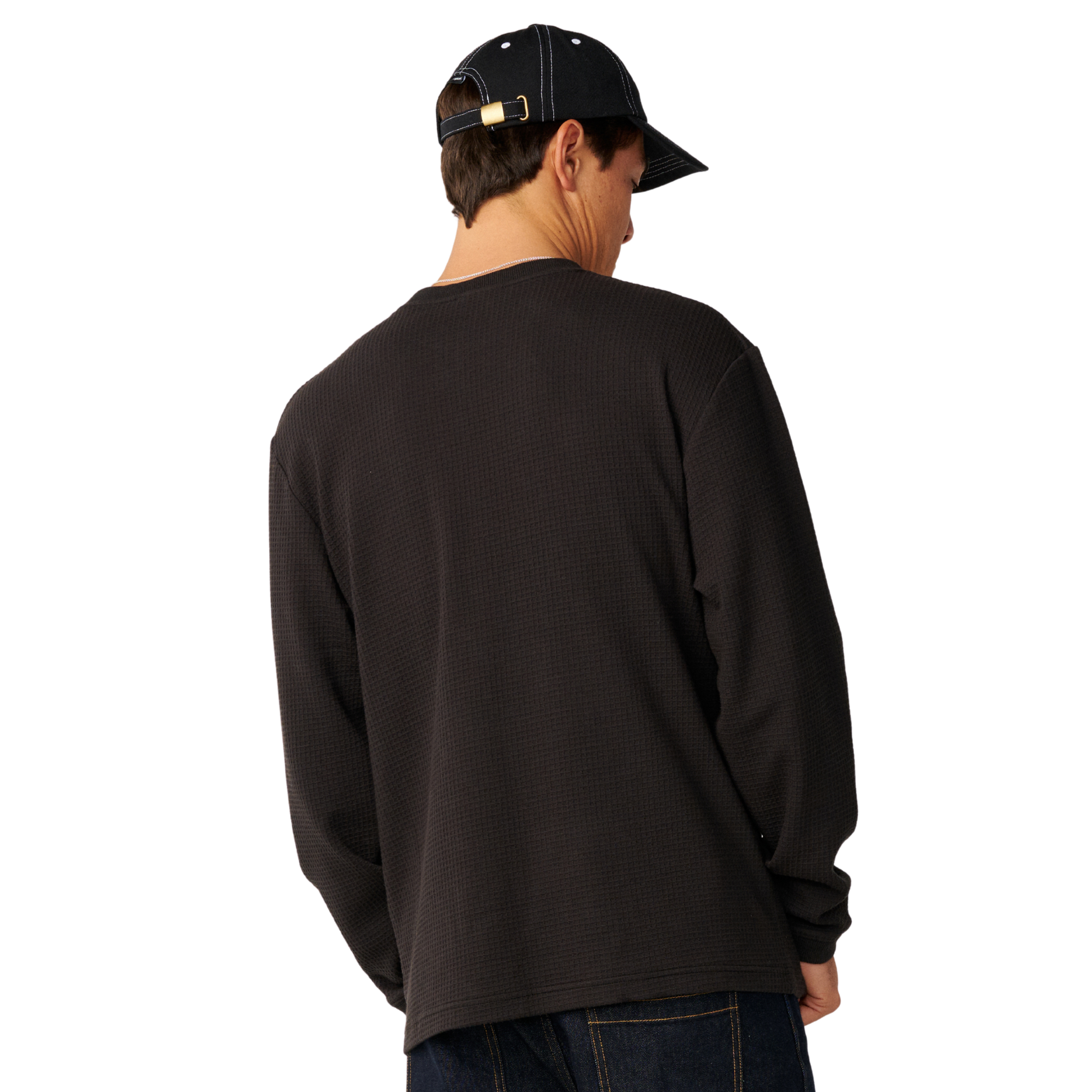 Rip Curl Men's Premium Surf Waffle Long Sleeve Tee Washed Black 8264 13BMTE