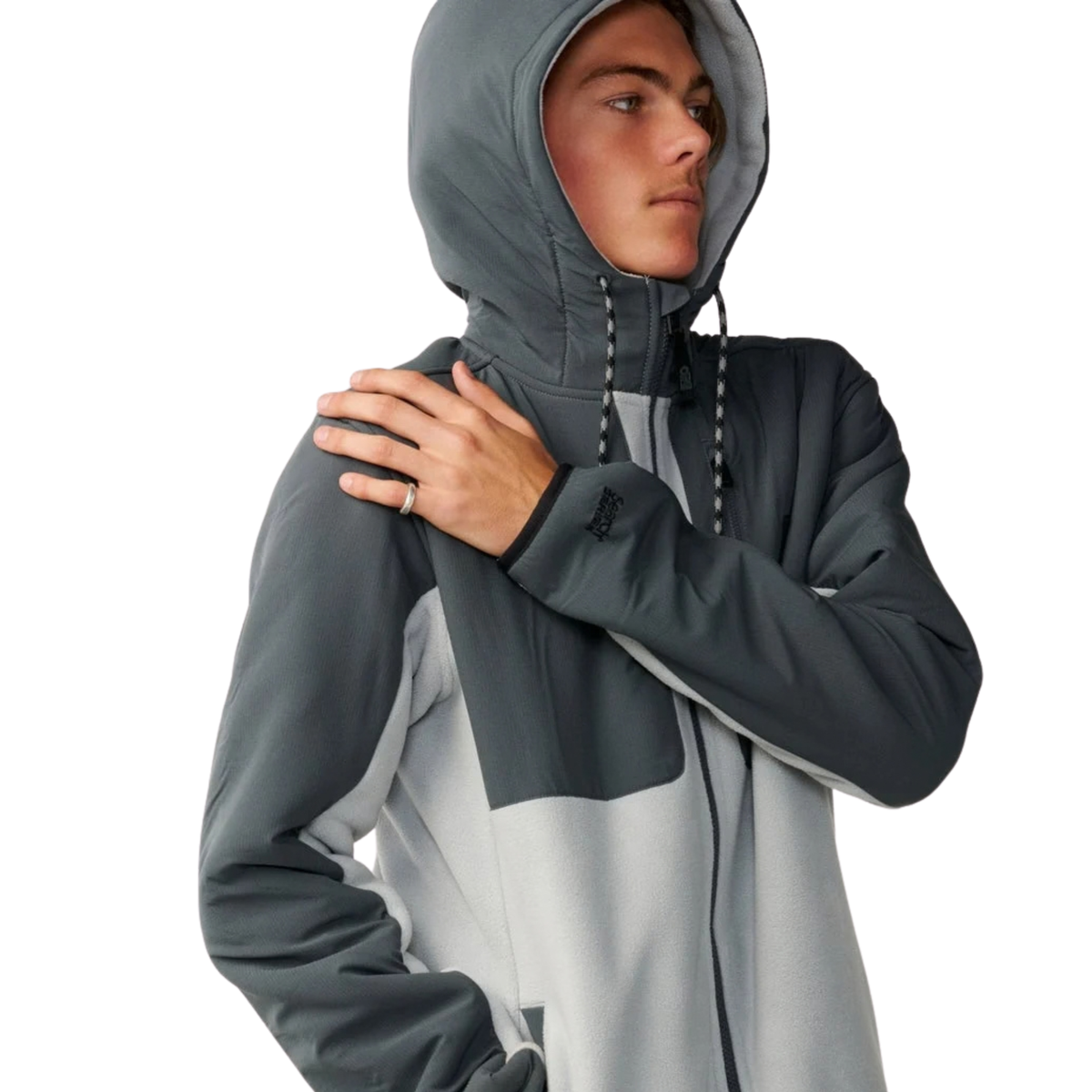 Rip Curl Men's Search Series Hooded Full Zip Fleece (Charcoal Grey)