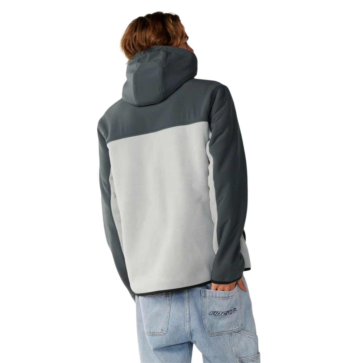 Rip Curl Men's Search Series Hooded Full Zip Fleece (Charcoal Grey)