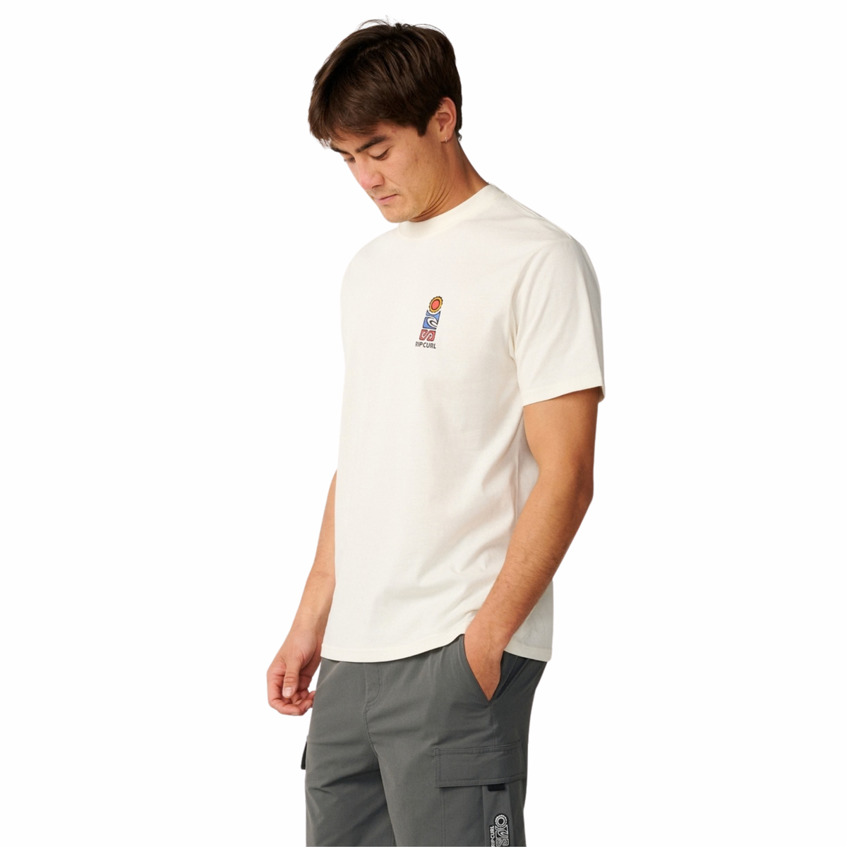 Rip Curl Men's Search Series Vaporcool Stack Short Sleeve Tee (Bone)