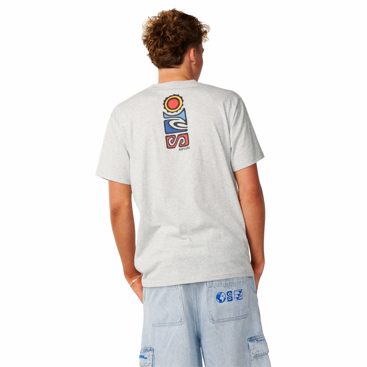 Rip Curl Men's Search Series Vaporcool Stack Short Sleeve Tee (Grey Marle)