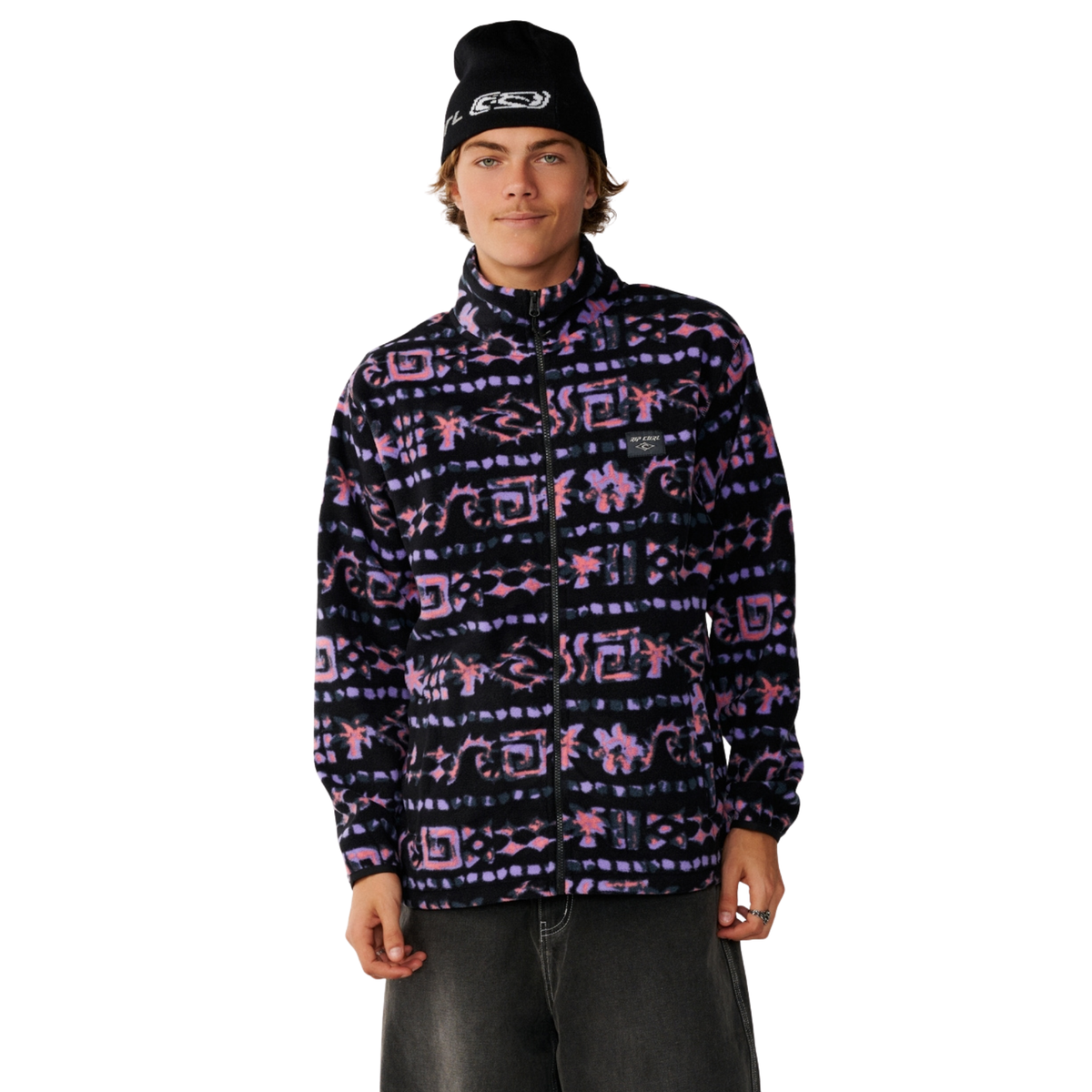 Rip Curl Men's Sessions Polar Full Zip Fleece Jacket Black 0090 0DOMFL