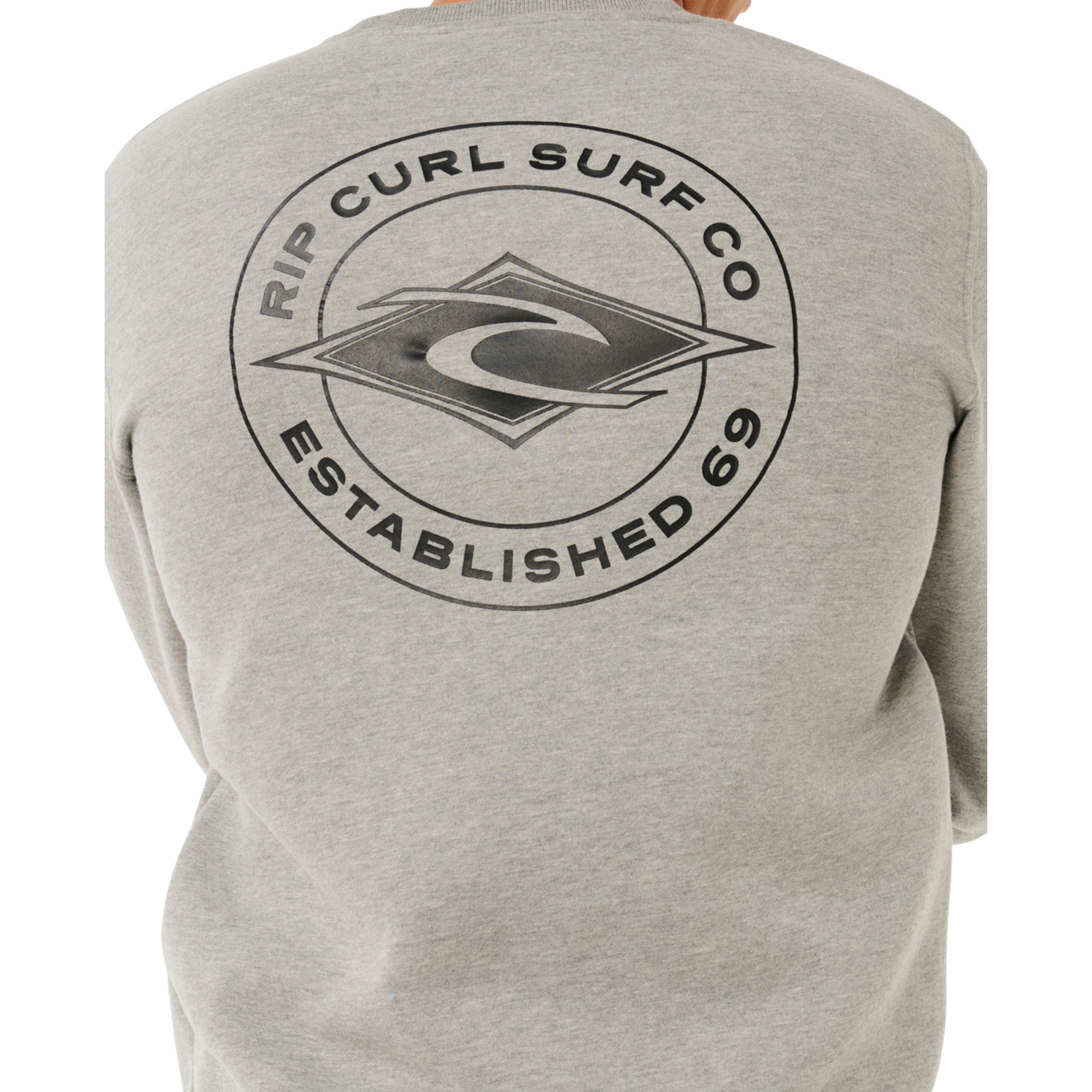 Rip Curl Men's Stapler Crew Neck Sweatshirt (Grey Marle)