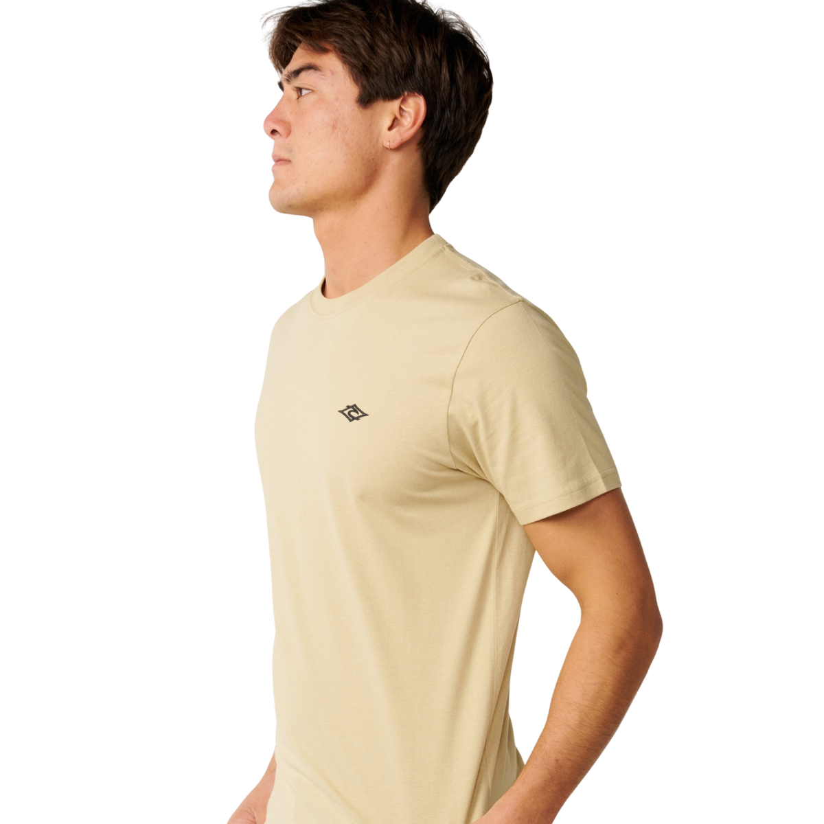 Rip Curl Men's Streamline Embroid Short Sleeve Tee Khaki Sand 2371 10XMTE